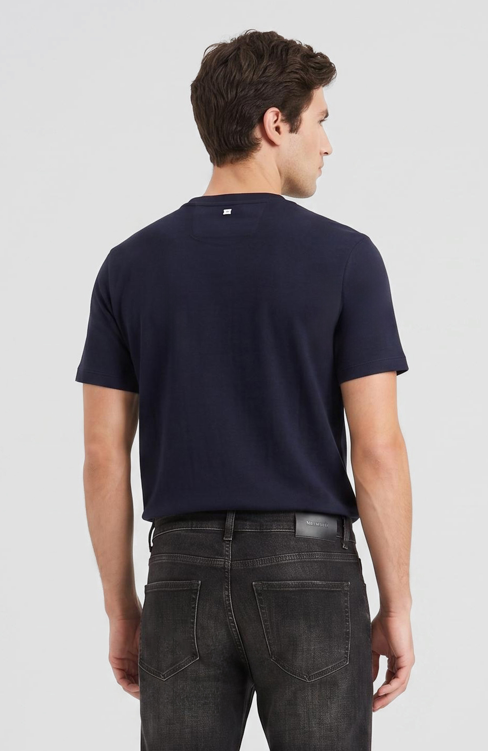 Lacivert Jakarlı Bisiklet Yaka T-shirt