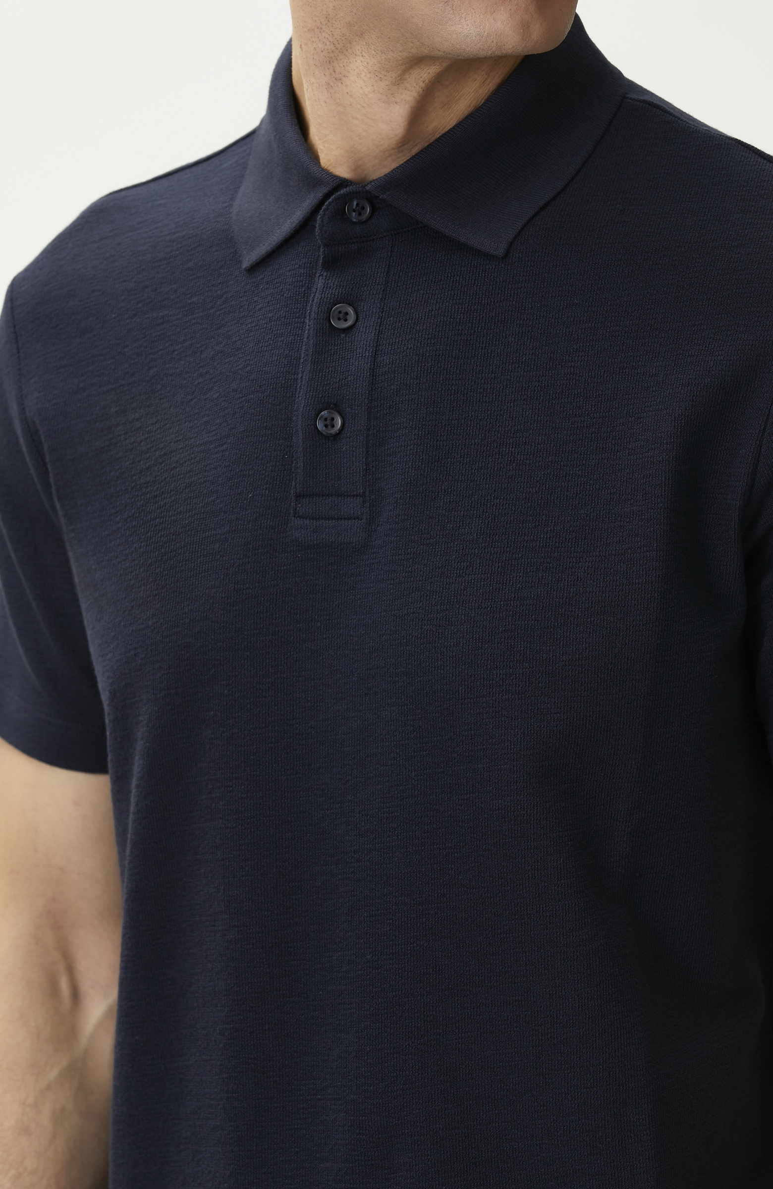 Lacivert Jakarlı Polo Yaka T-shirt