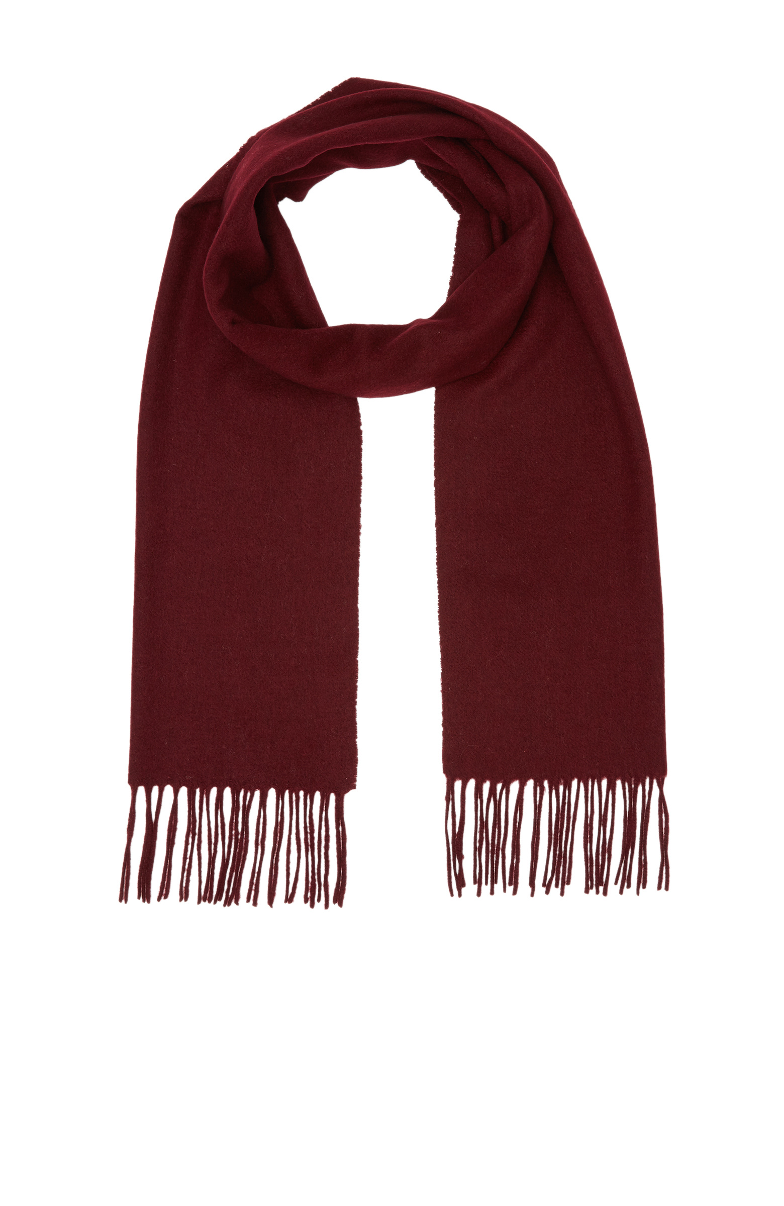 Burgundy Tasseled Men's Cashmere Scarf