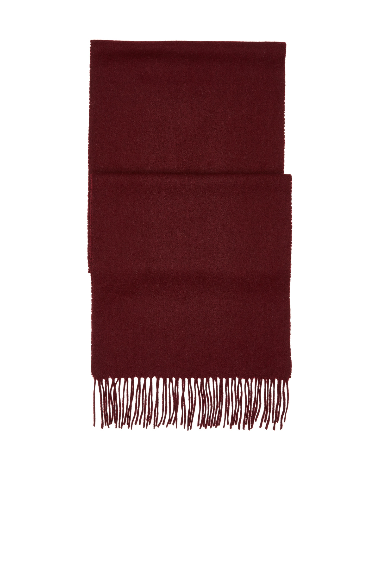 Burgundy Tasseled Men's Cashmere Scarf