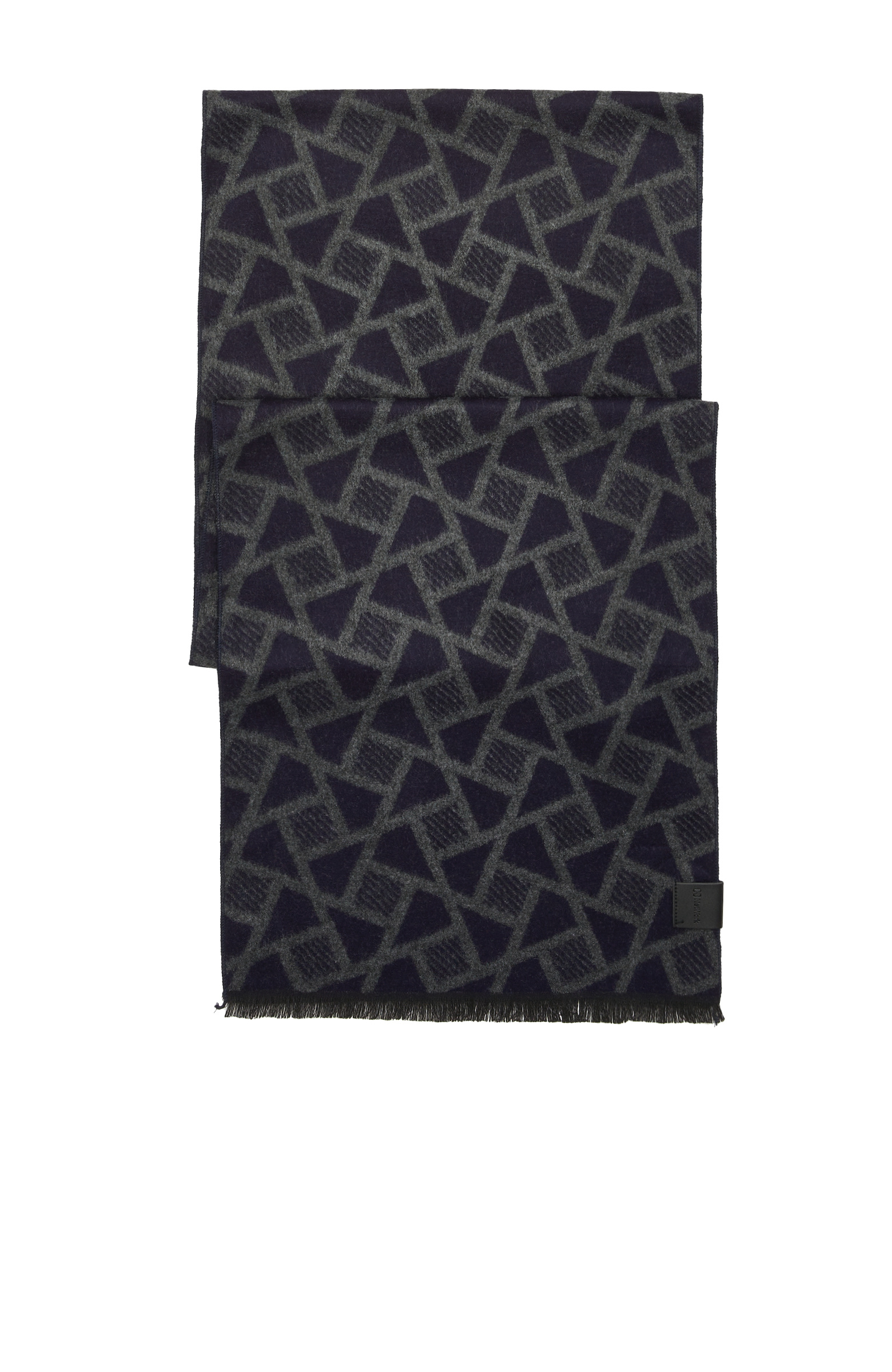 Lacivert Geometrik Desenli Erkek Atkı