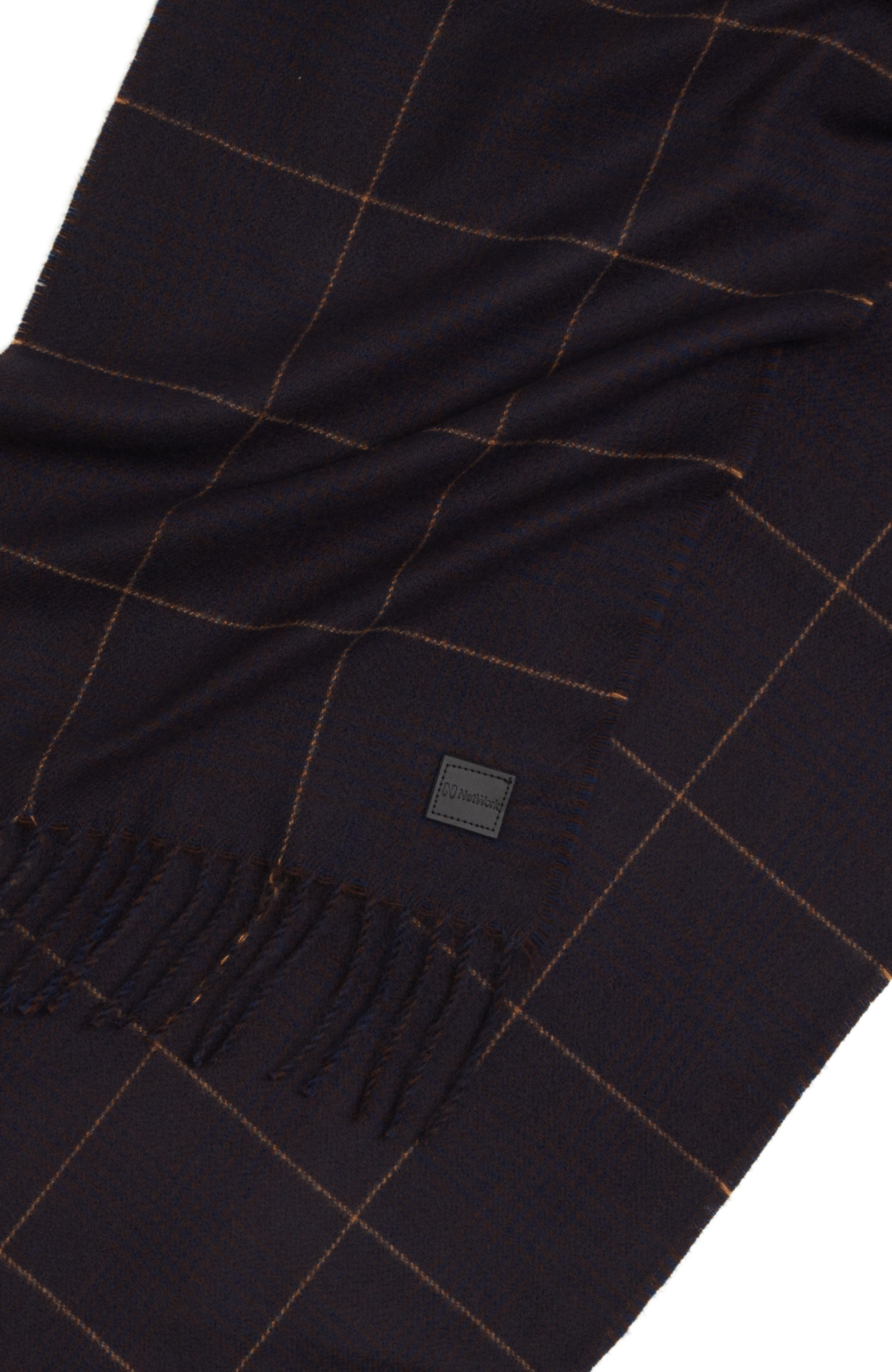 Kahverengi Ekose Desenli Erkek Atkı