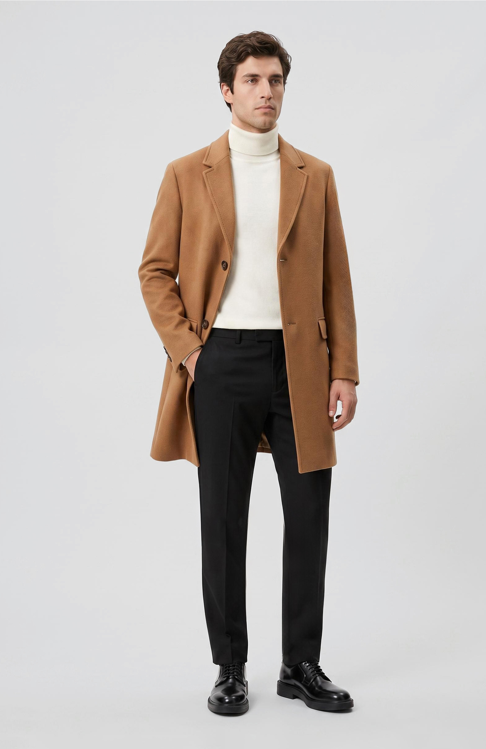 Limited Zegna Kumaşından Üretilmiş Yün Kaşmir Palto
