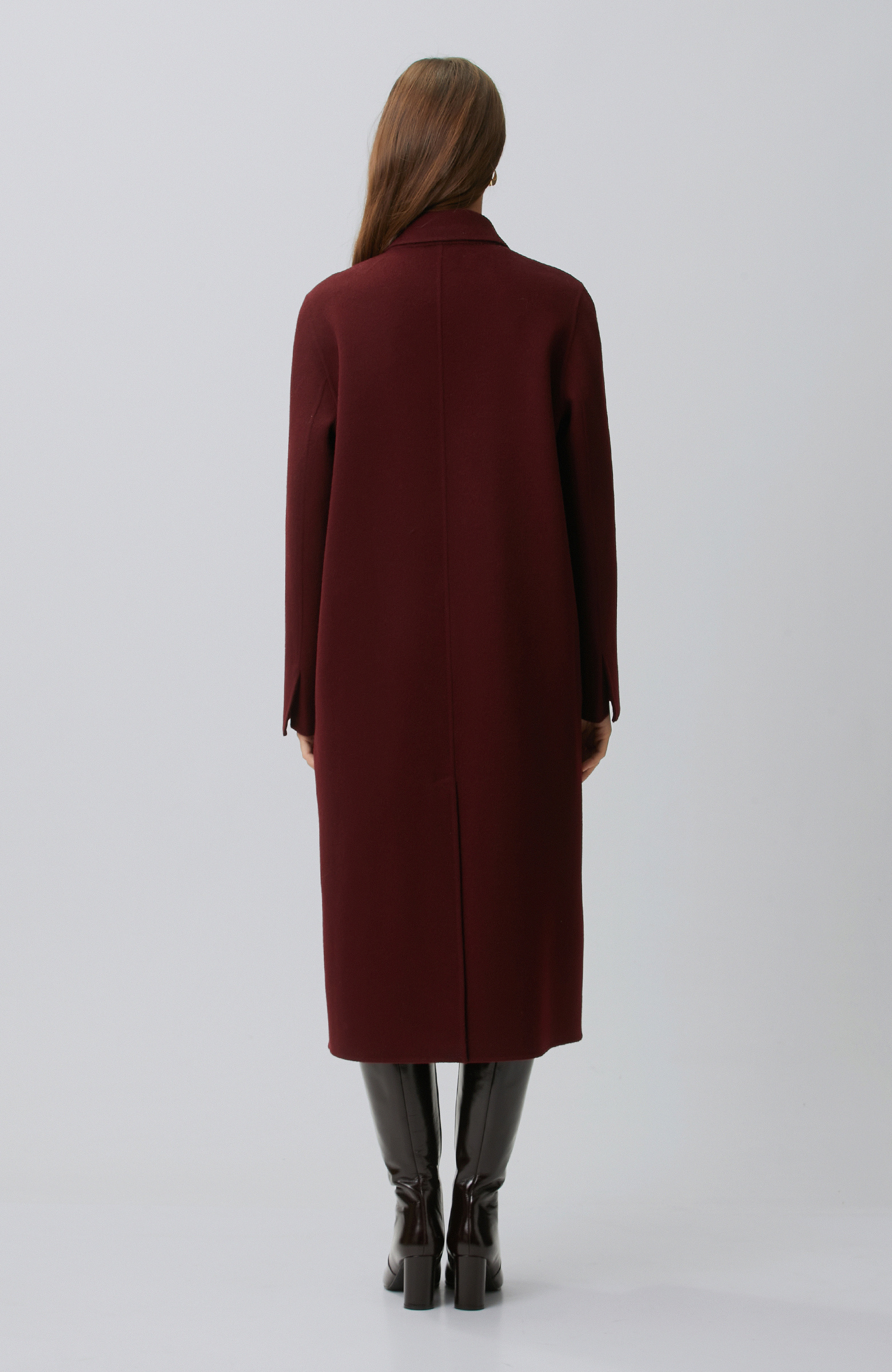 Limited Bordo Kaşmir Ve Yün Karışımlı Palto