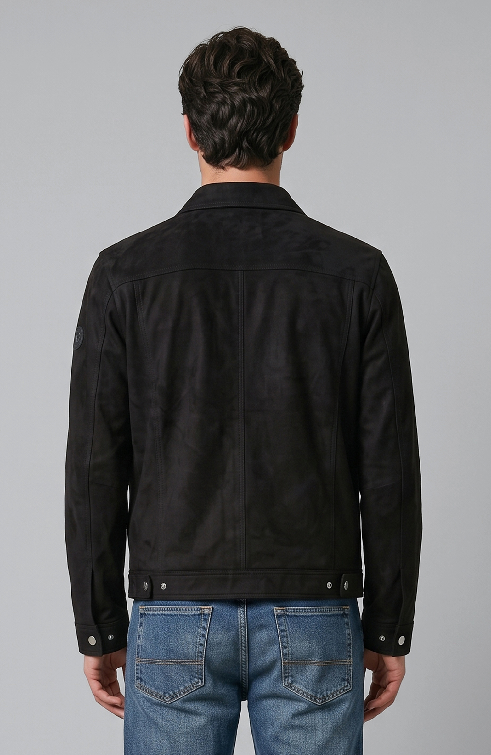 Siyah Slim Fit Yan Cep Detaylı Dış Gömlek