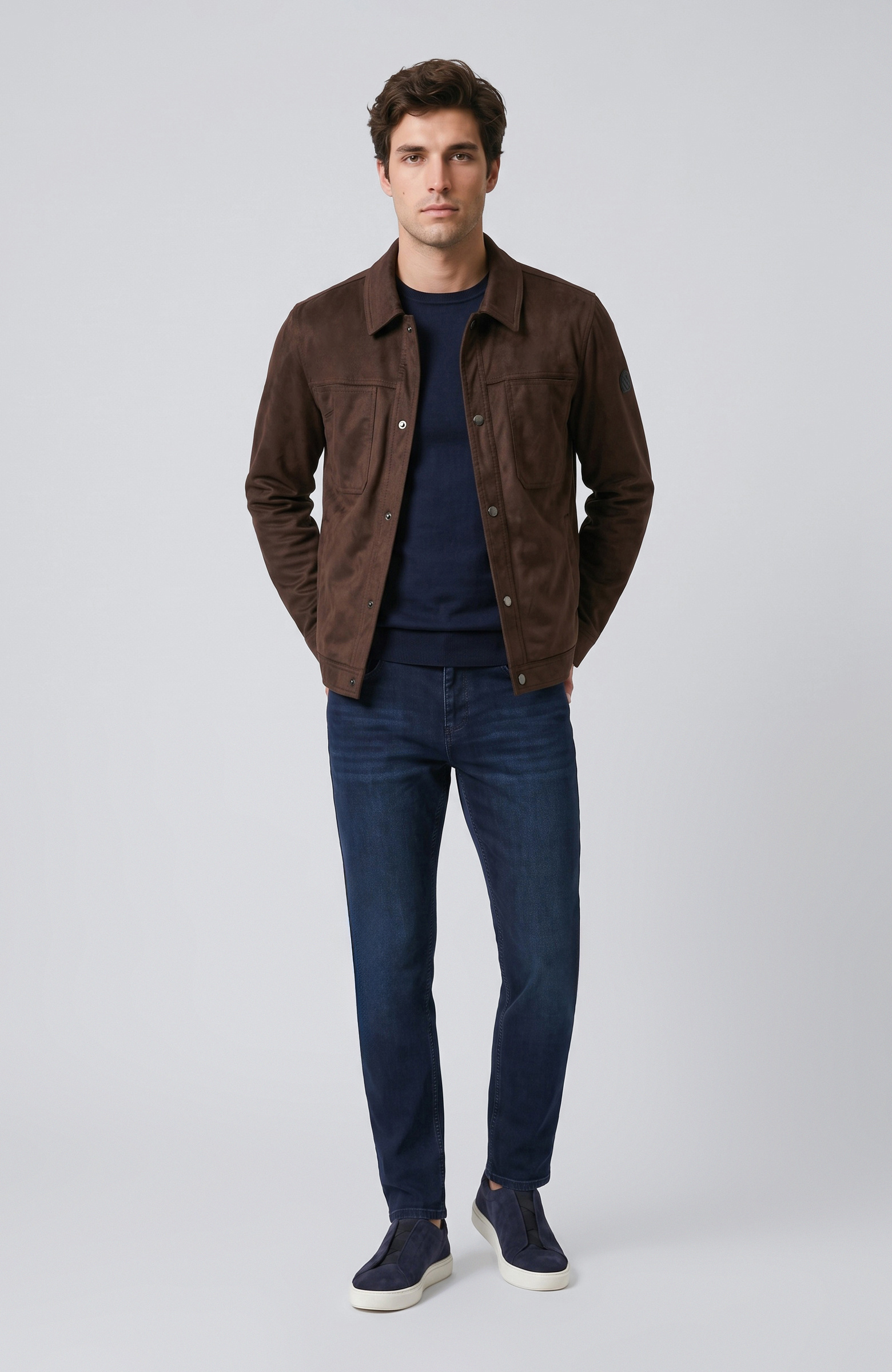 Acı Kahve Slim Fit Yan Cep Detaylı Dış Gömlek