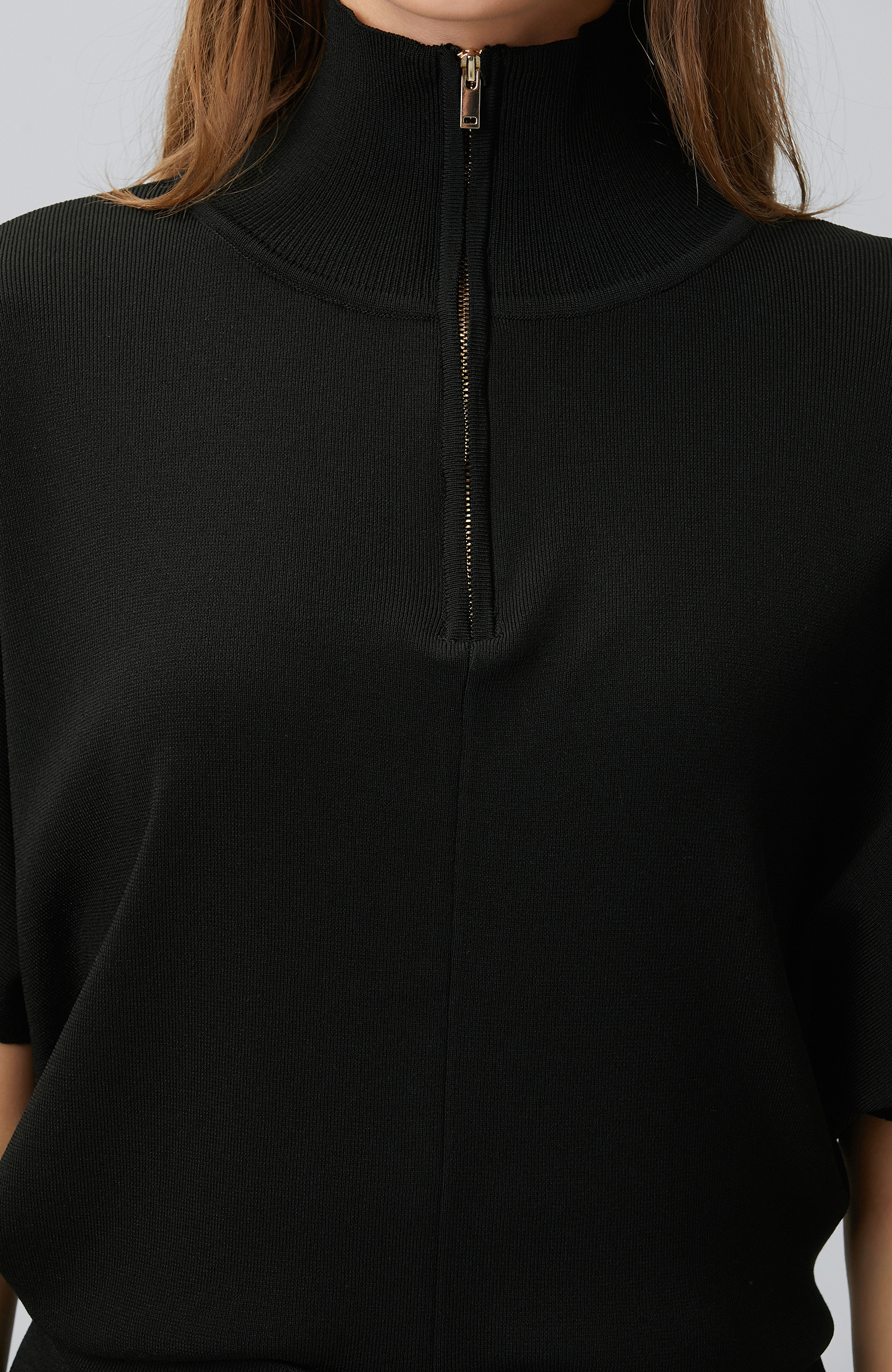 Black Loose Form Basic Knit Sweater
