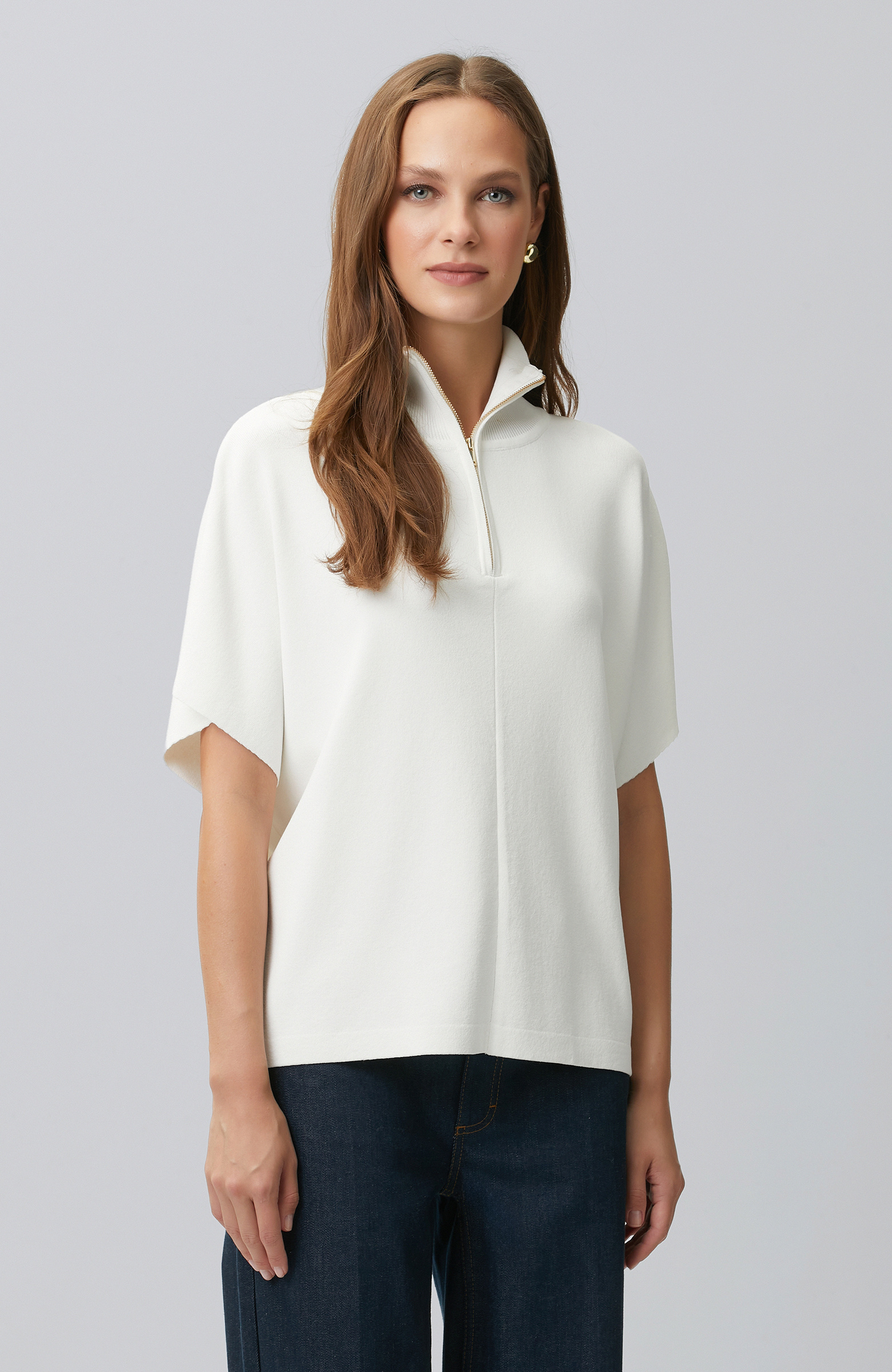 Ecru Loose Form Knitwear Sweater