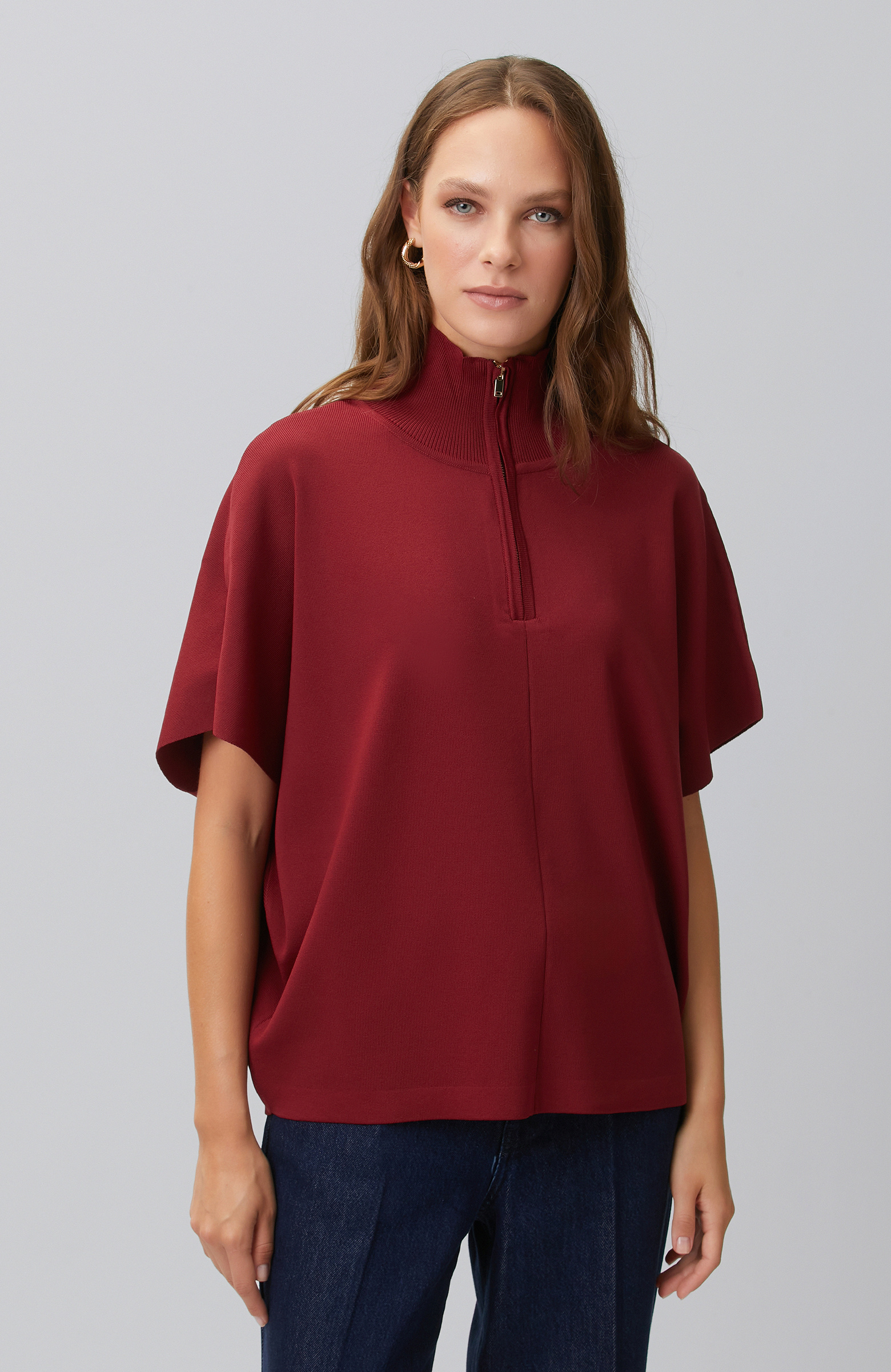 Bordo Bol Form Triko Kazak