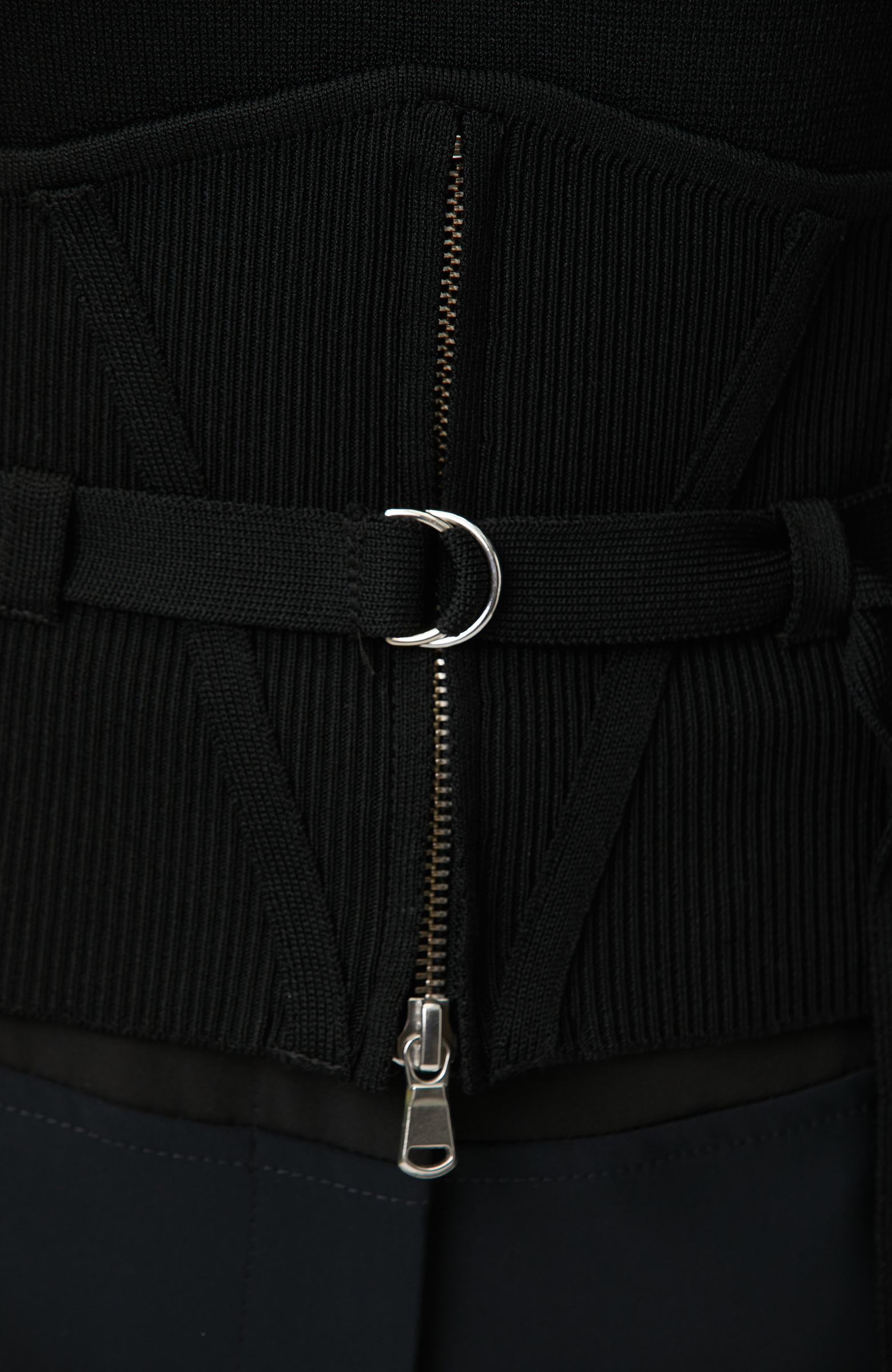 N-Tech Black Knitwear Sweater with Zipper Detail