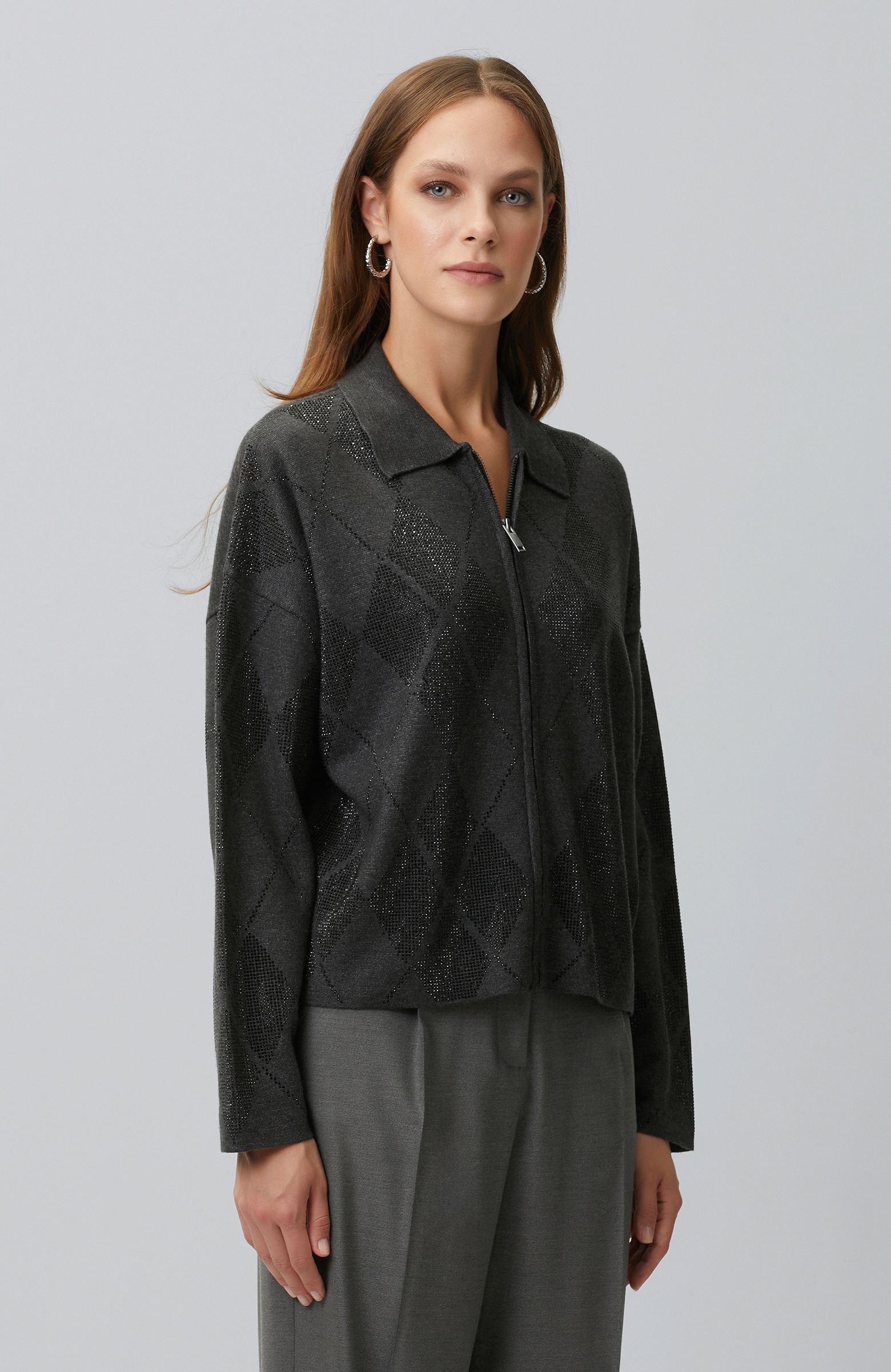 Anthracite Knitwear Jacket