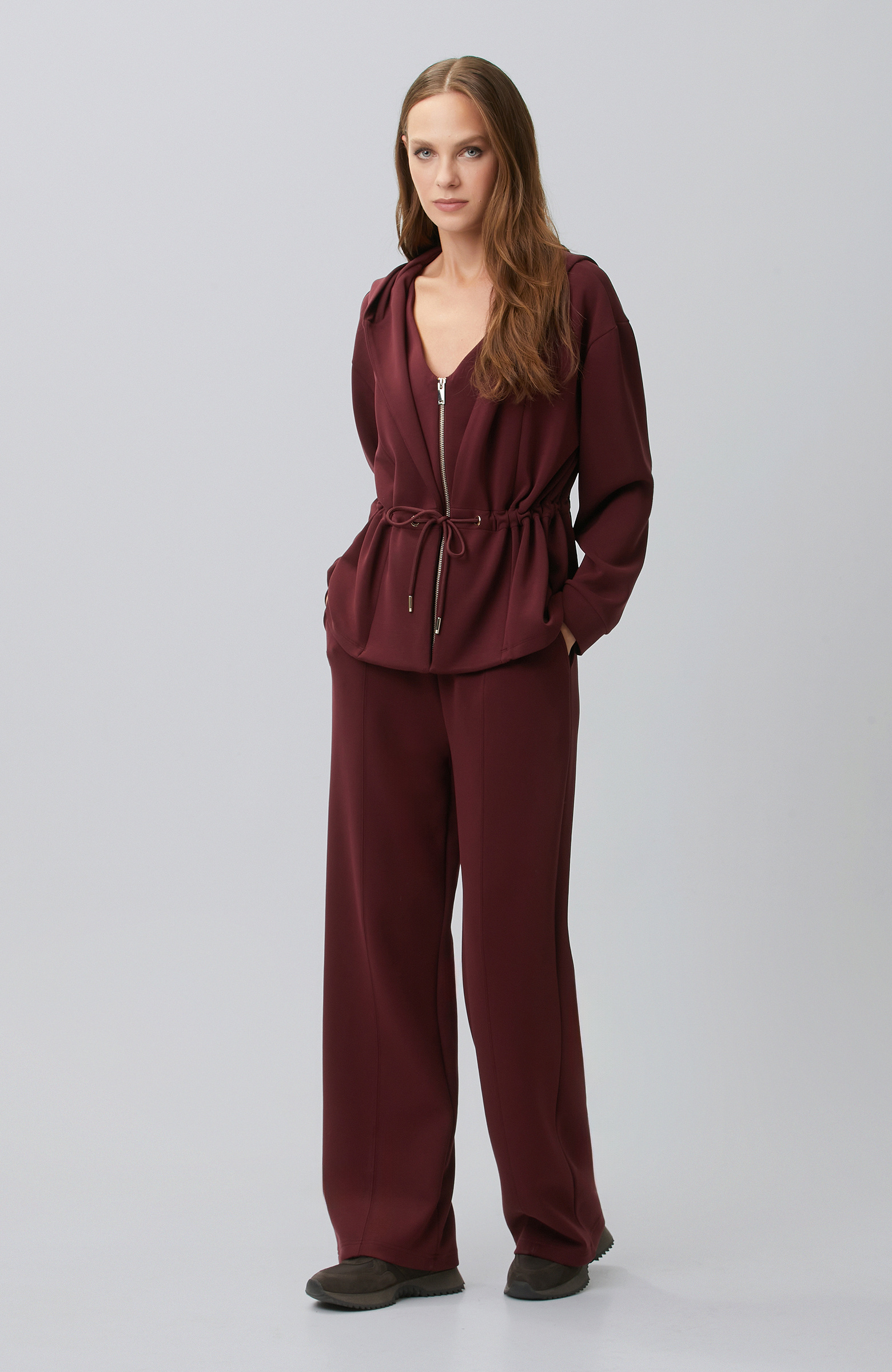 Bordo Modal Karışımlı Sweatshirt