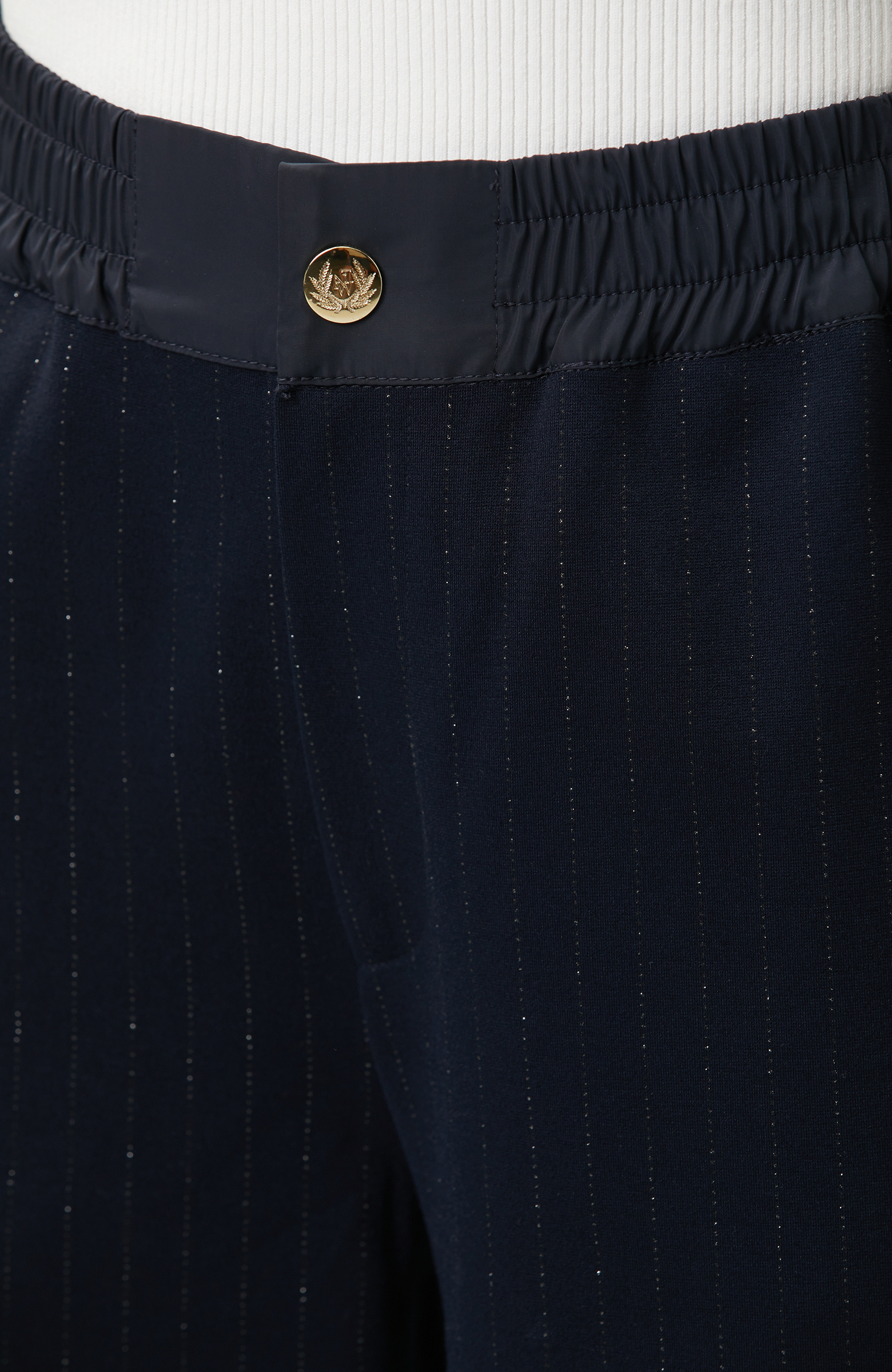 Navy Blue Glitter Striped Sweatpants