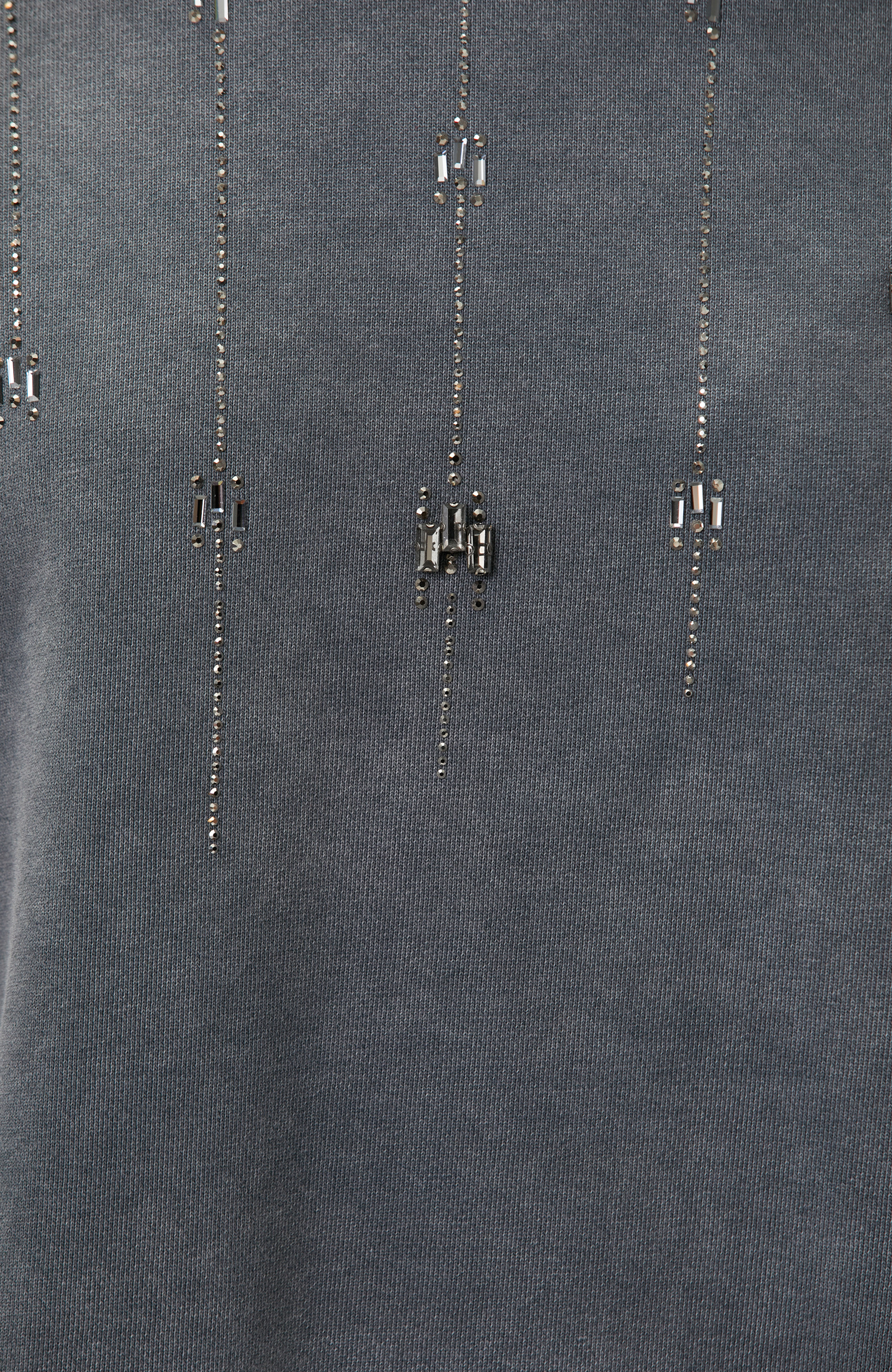 Antrasit Taş Detaylı Yıkamalı Sweatshirt