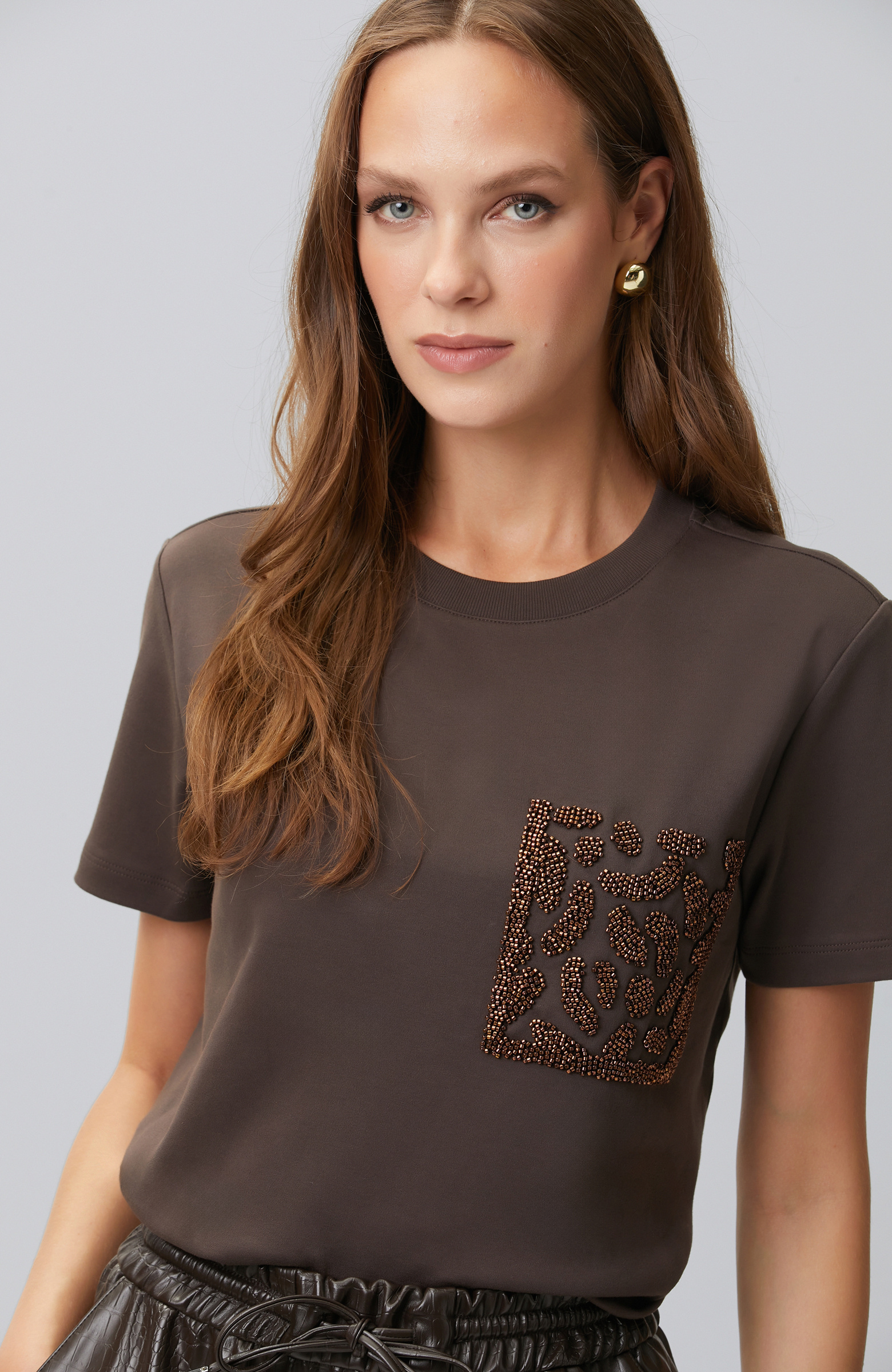 Acı Kahve Cep Detaylı T-shirt