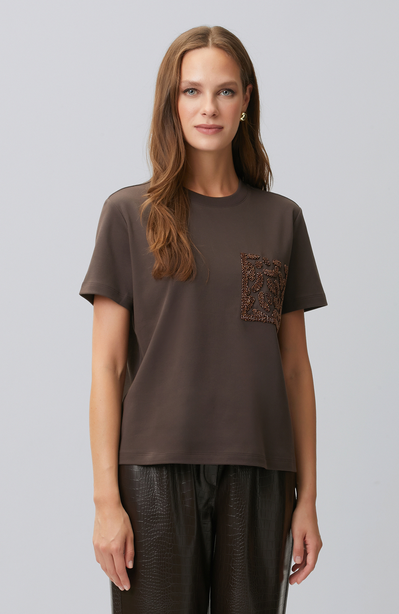Acı Kahve Cep Detaylı T-shirt