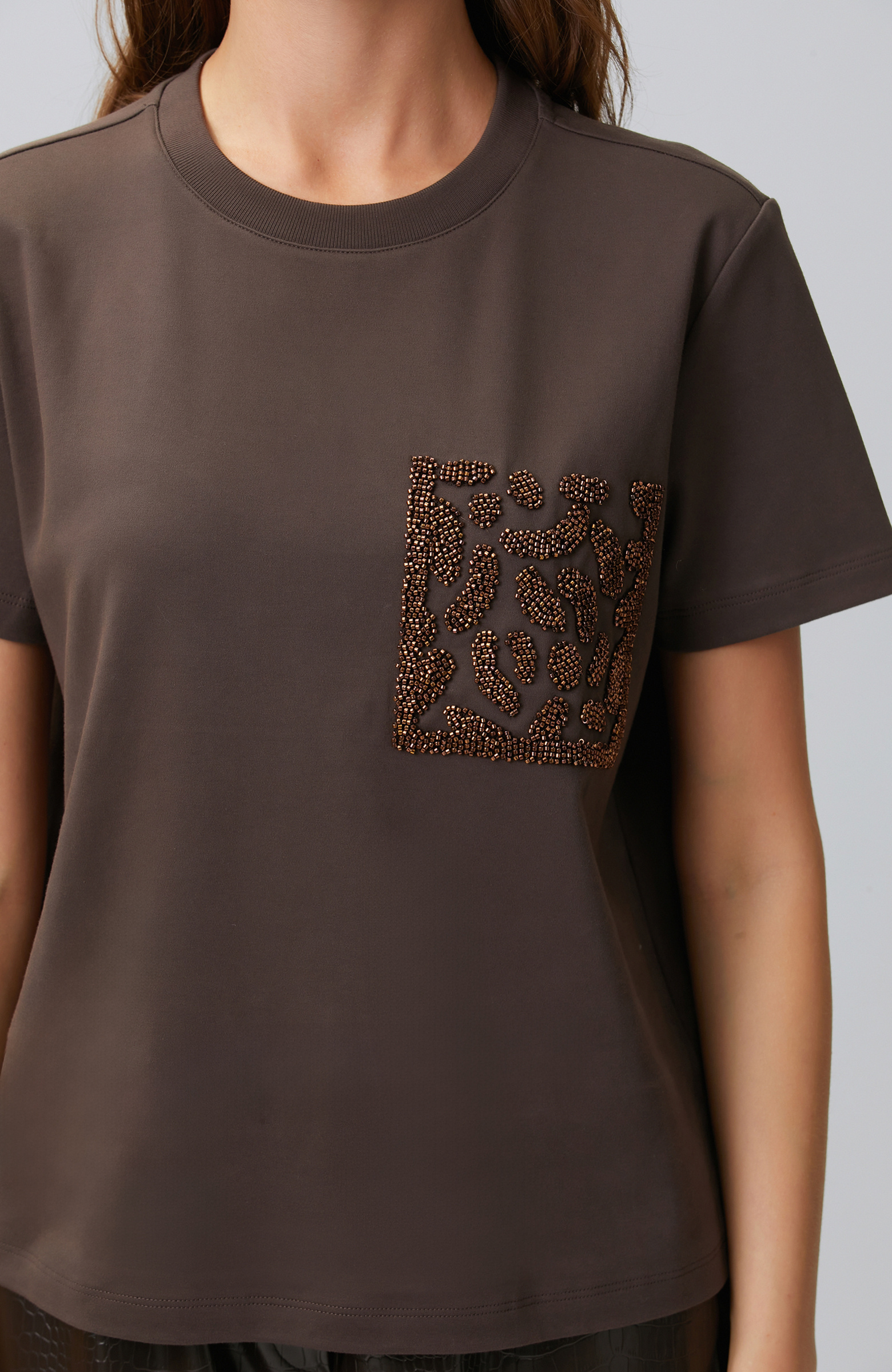 Acı Kahve Cep Detaylı T-shirt