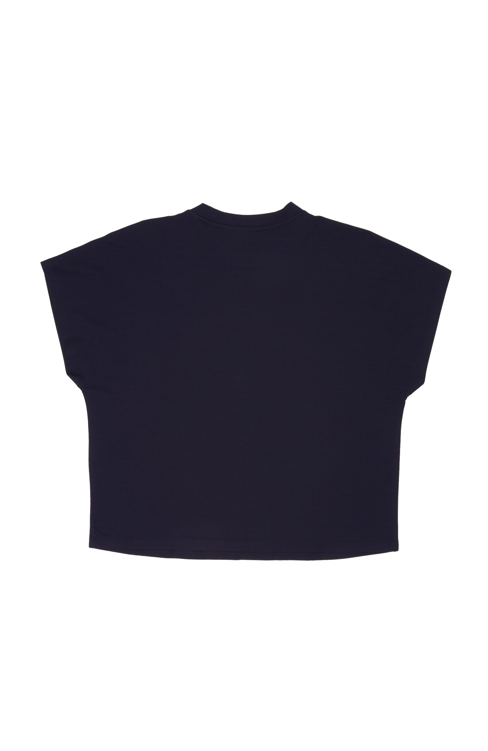 Lacivert Çiçek Taş İşlemeli T-shirt