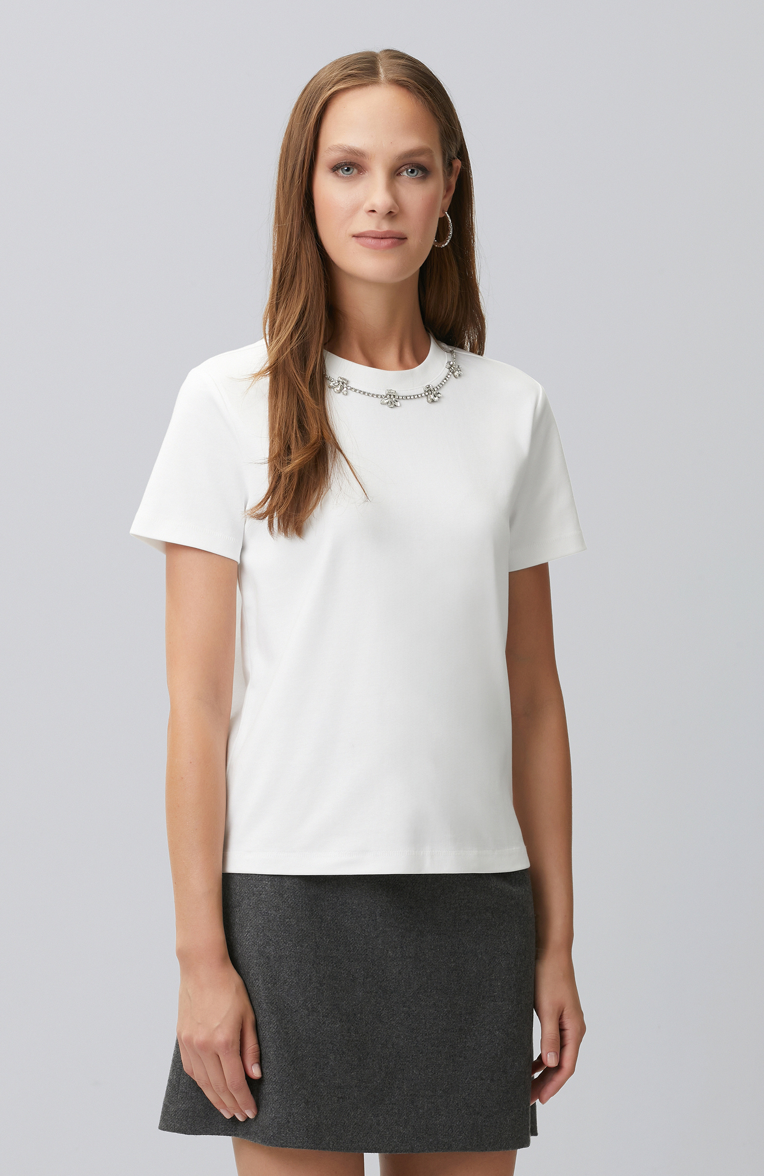 Off-White Collar Stone Detailed T-shirt