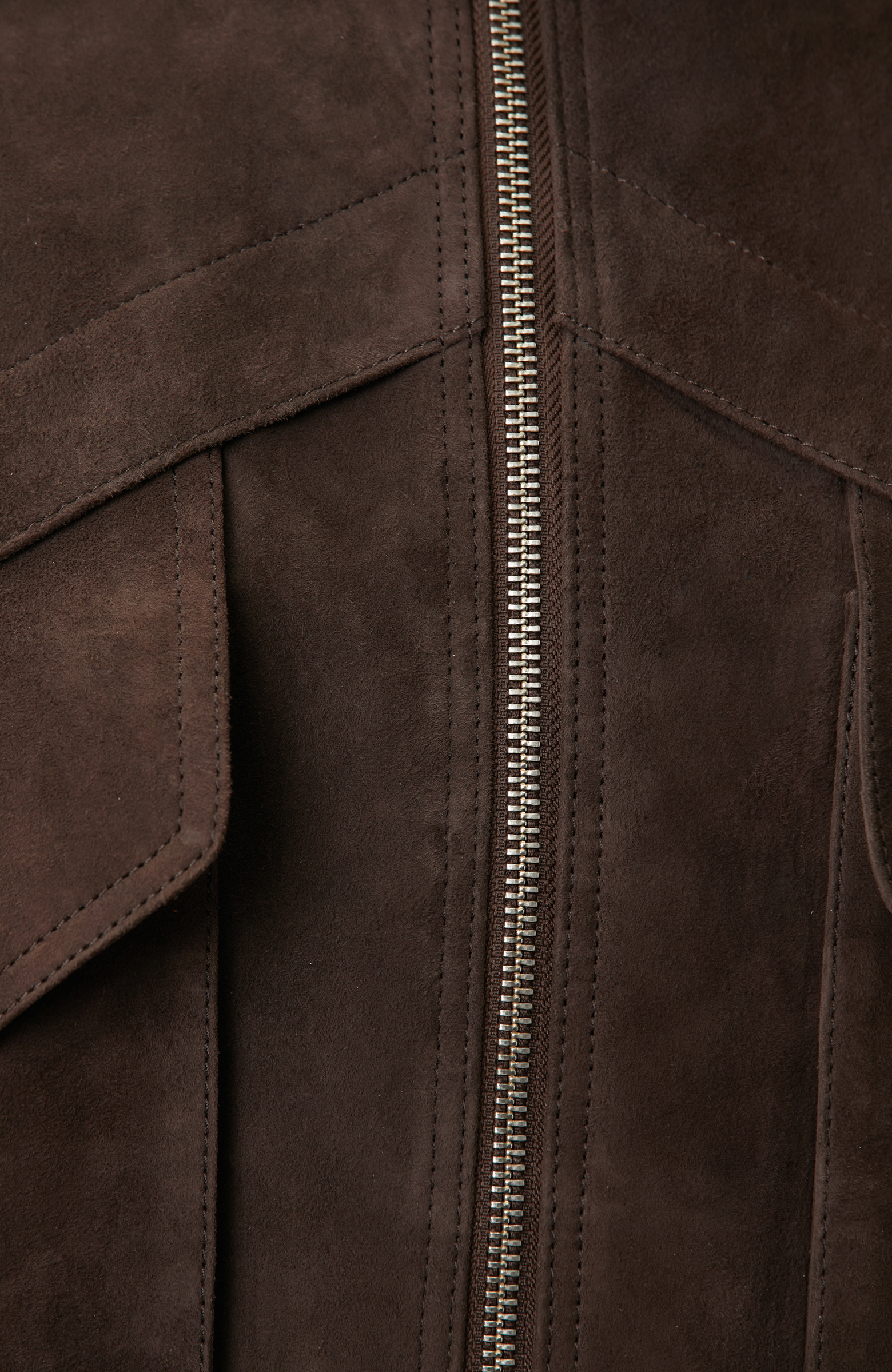 Limited Kahverengi Süet Deri Bomber Mont
