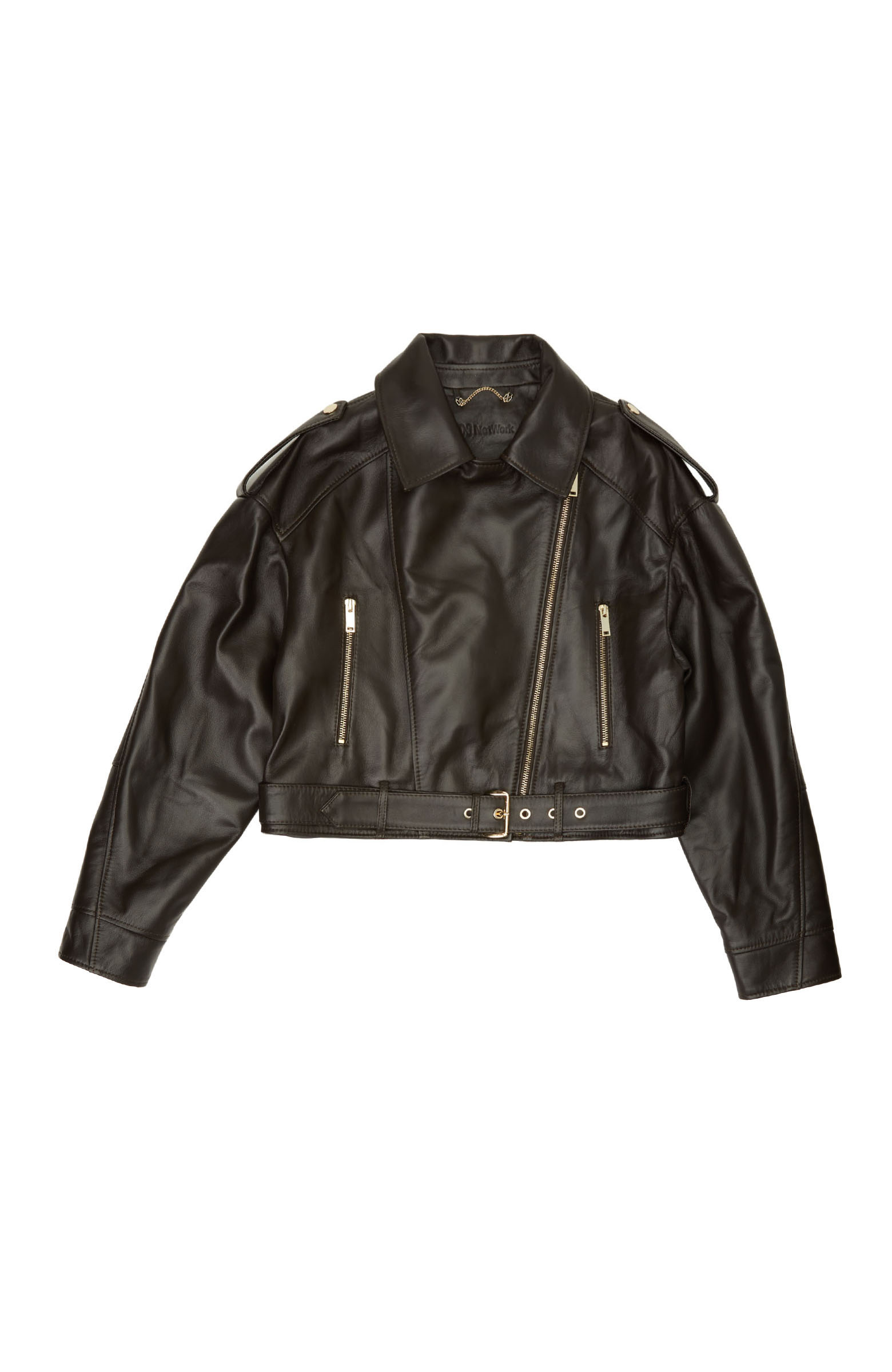 Kahverengi Biker Deri Mont
