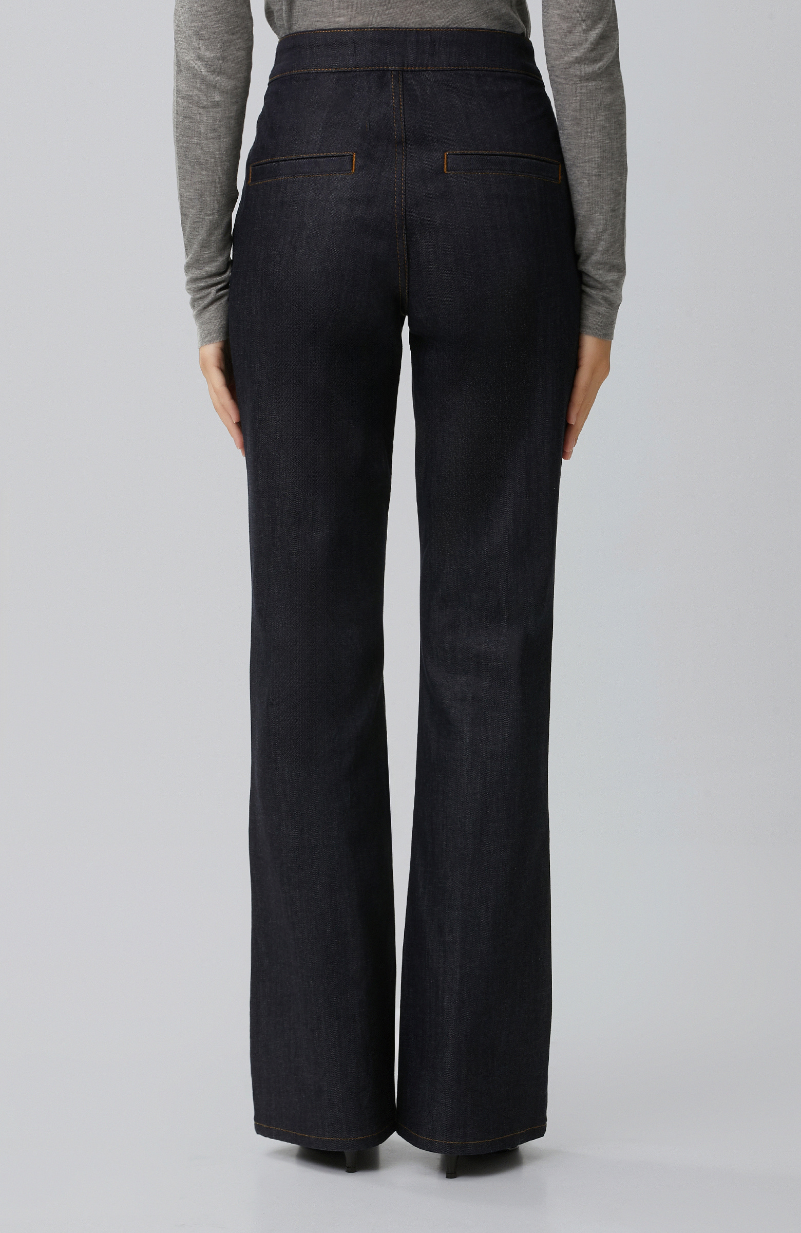 Koyu Indigo Mavi Flare Denim Pantolon