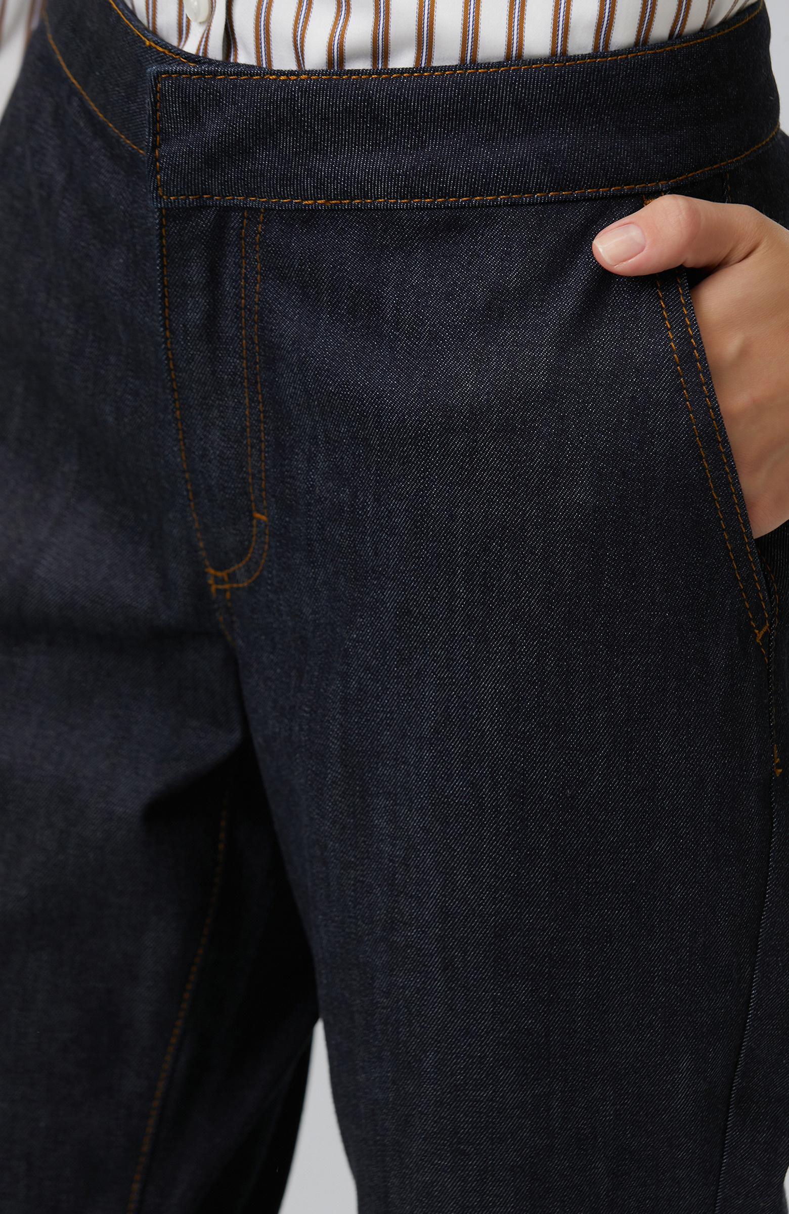Koyu Indigo Mavi Flare Denim Pantolon