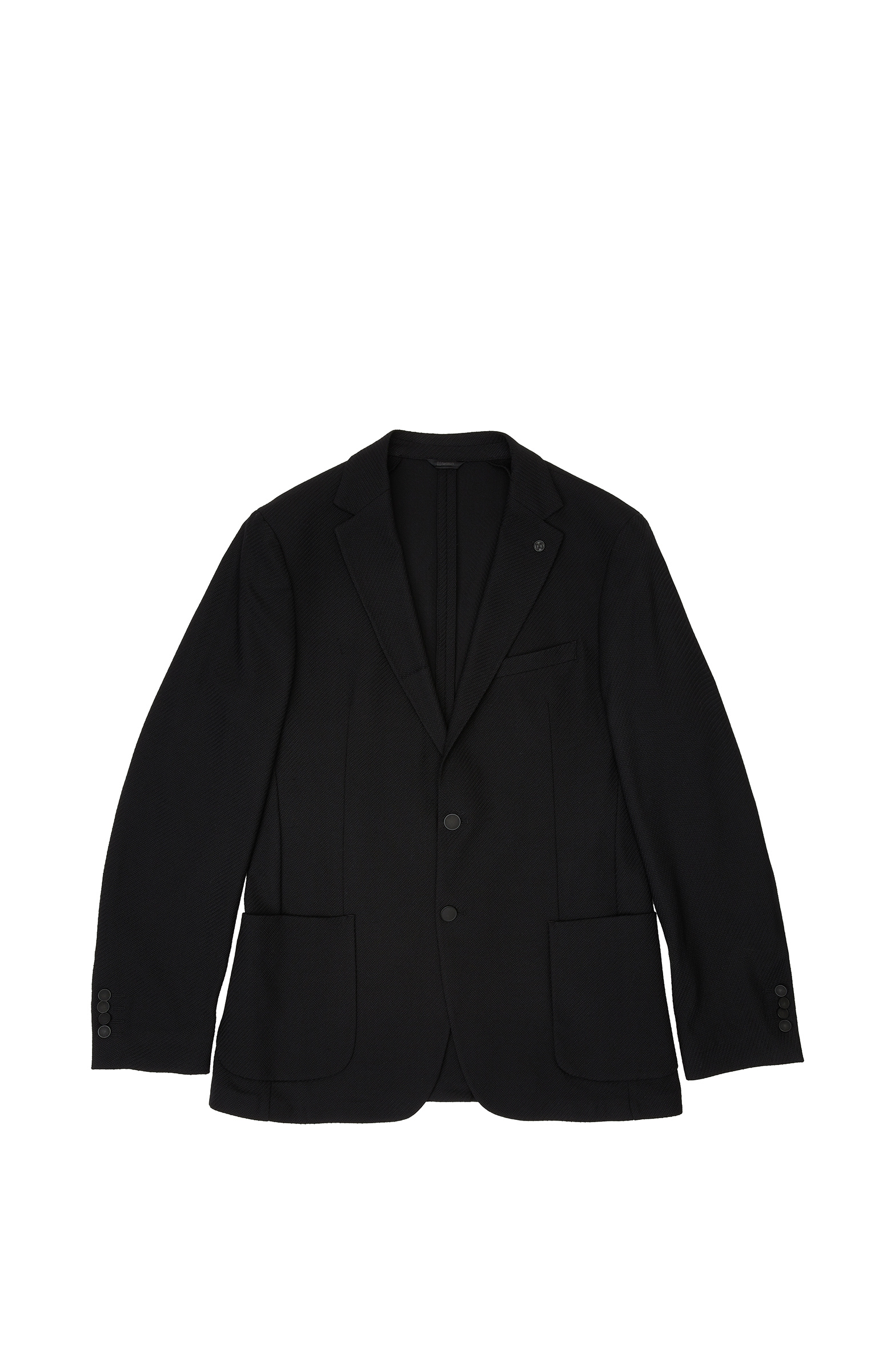 Slim Fit Siyah Diyagonal Desen Yün Mix Ceket