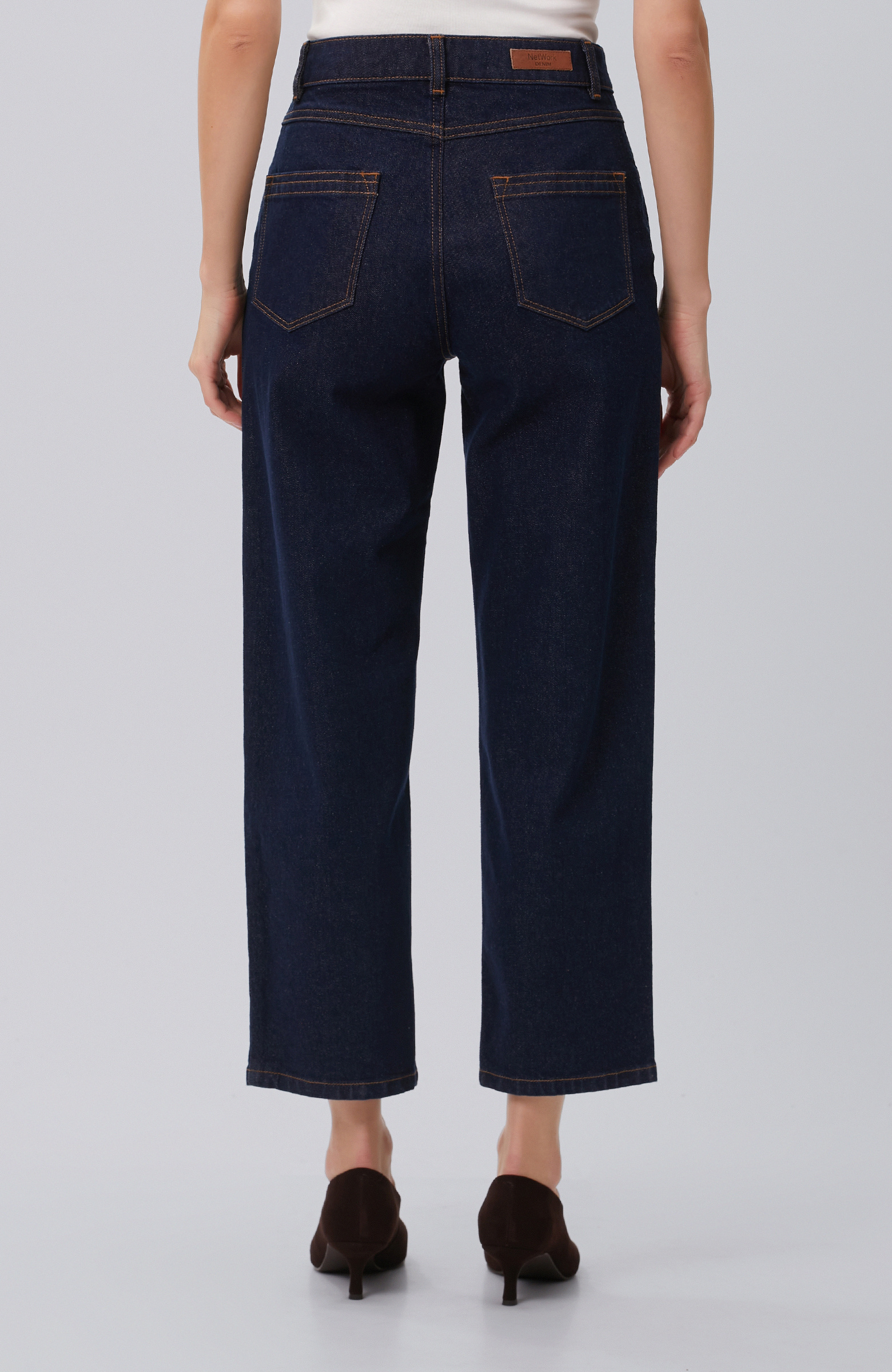 Indigo Mom Fit Denim Pantolon