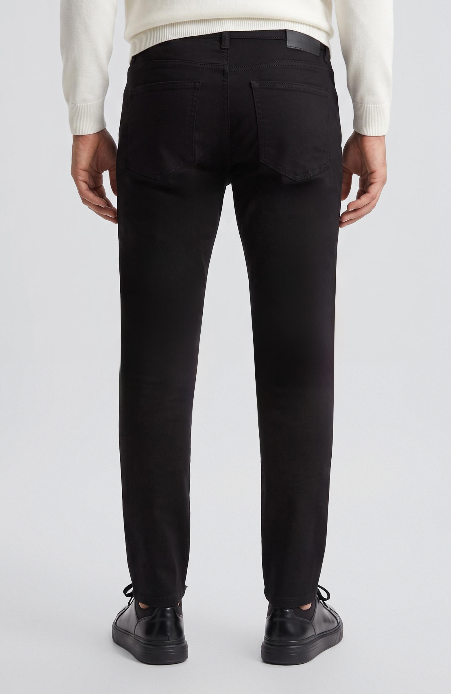 Siyah Armür Desen Casual Pantolon