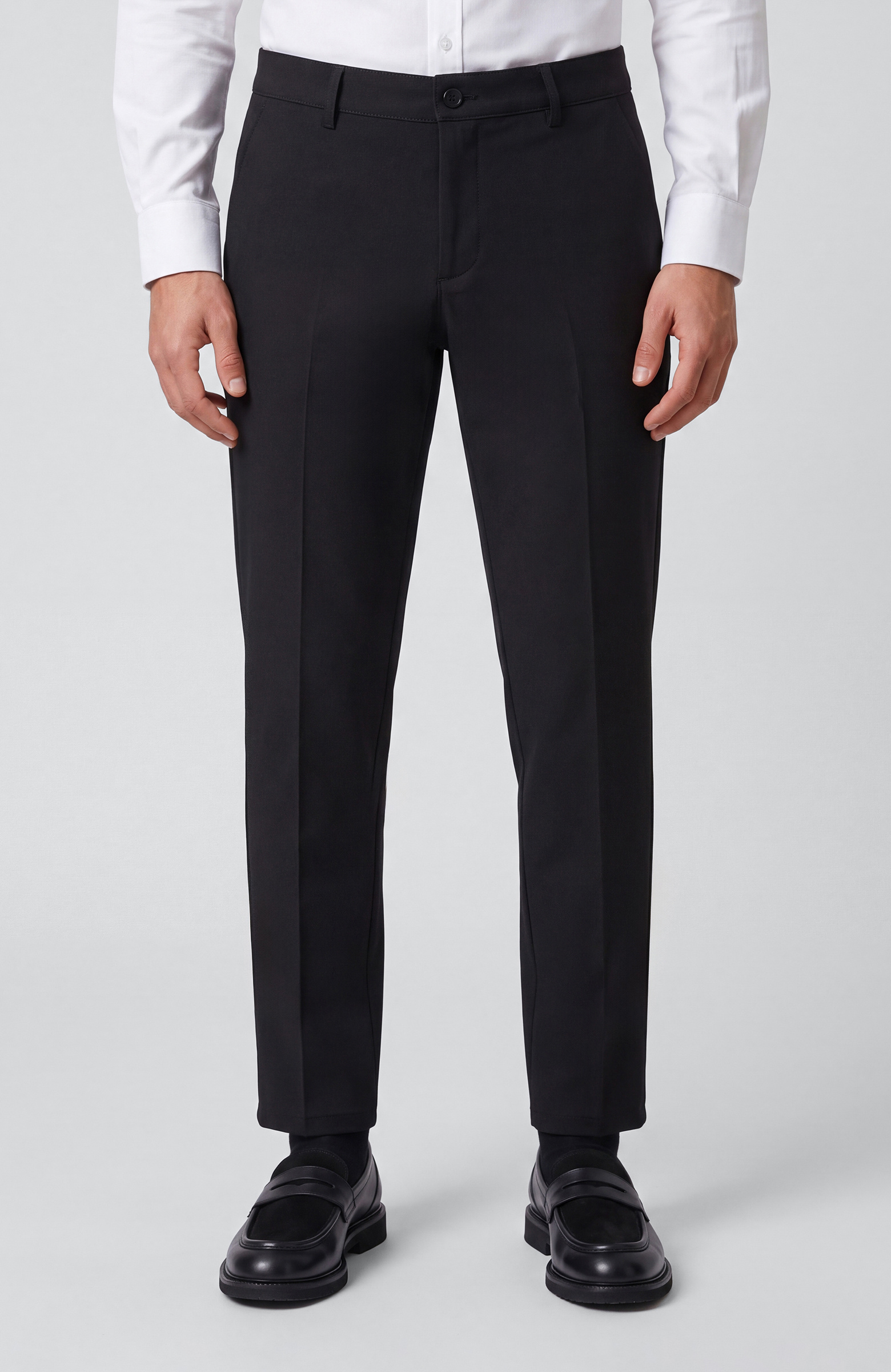 Siyah Slim Fit Düz Dokuma Pantolon
