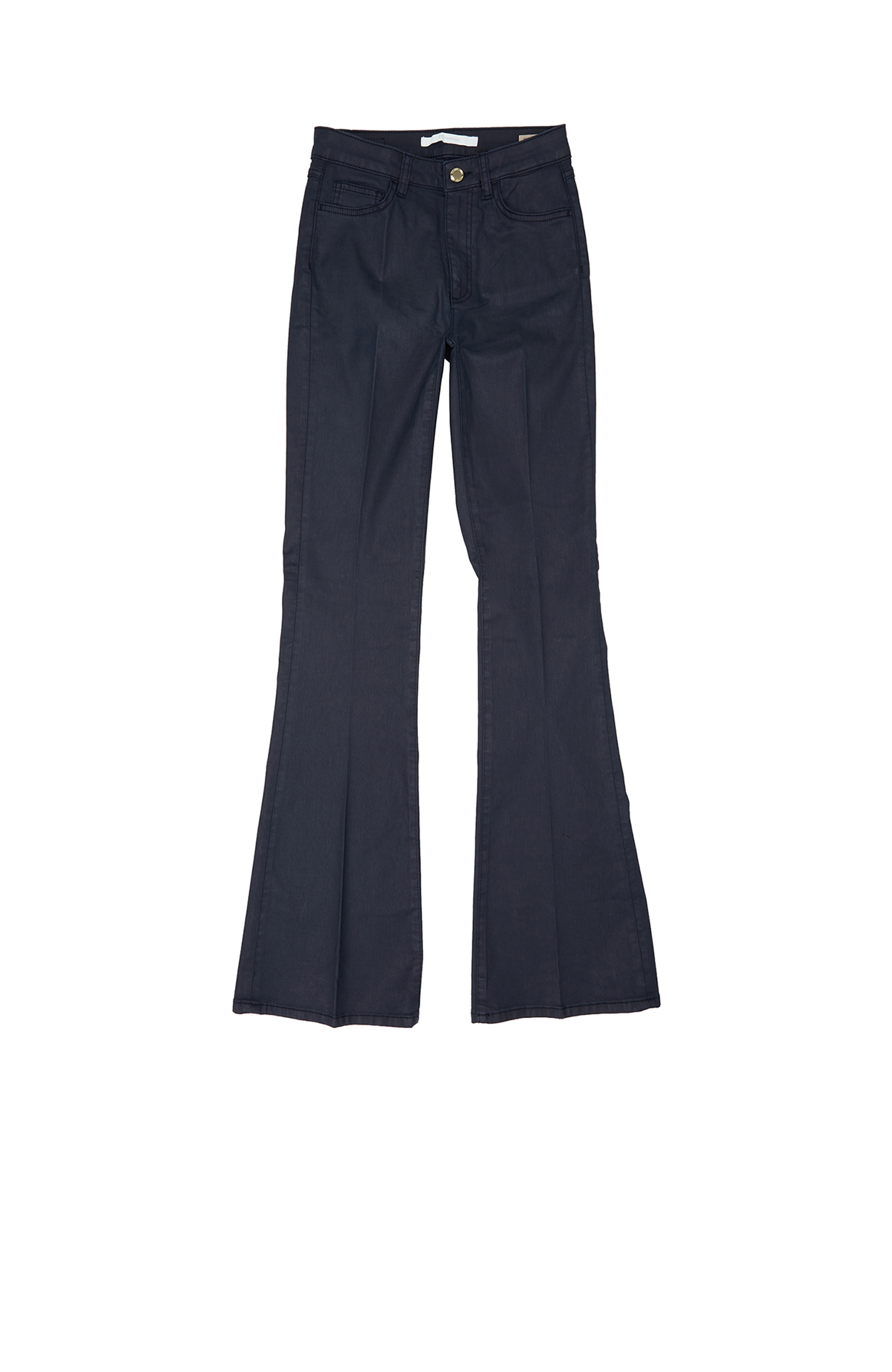 Koyu Lacivert Kaplamalı Flare Kalıp Denim Pantolon