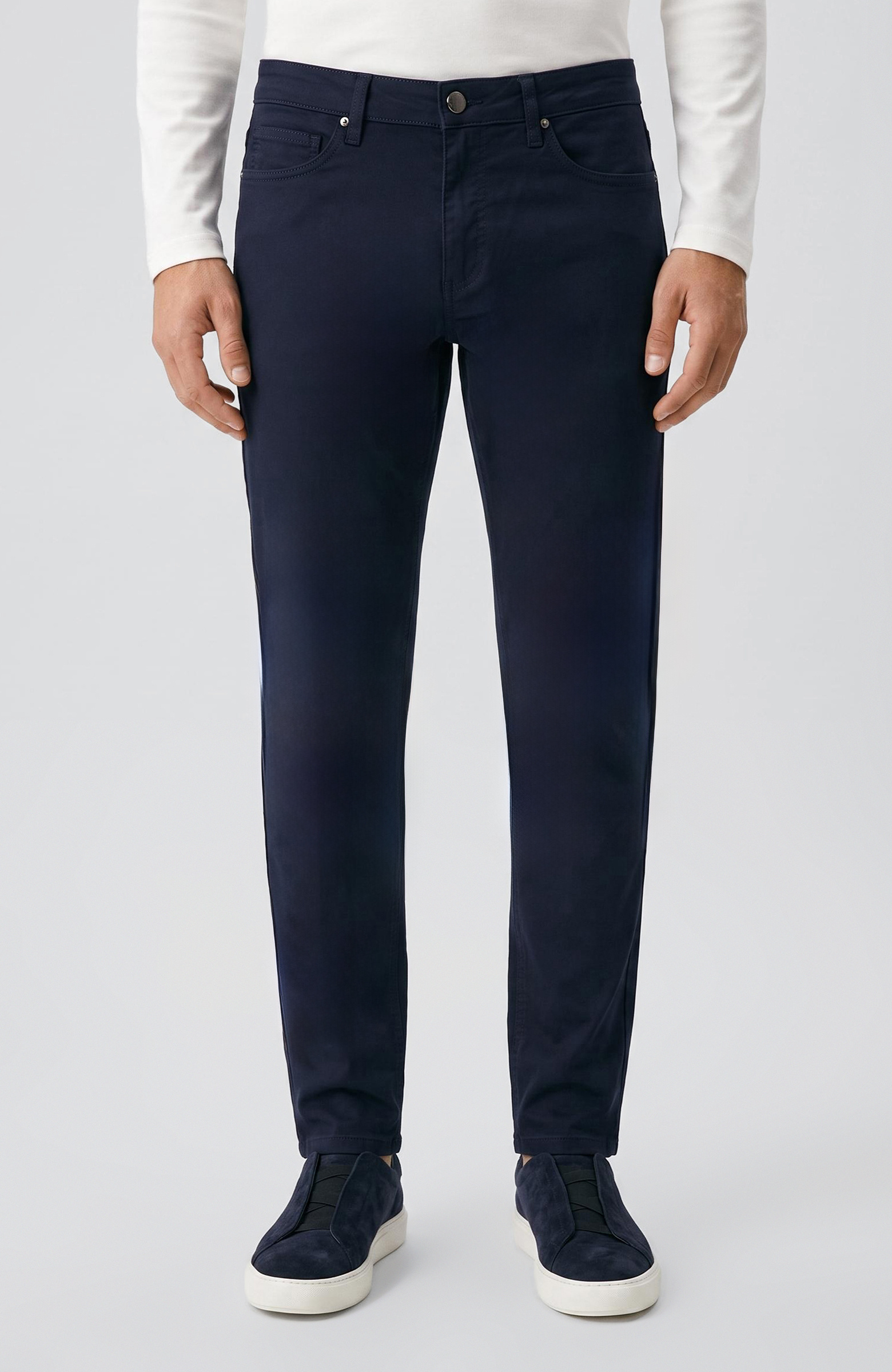 Lacivert Armür Desen Casual Pantolon