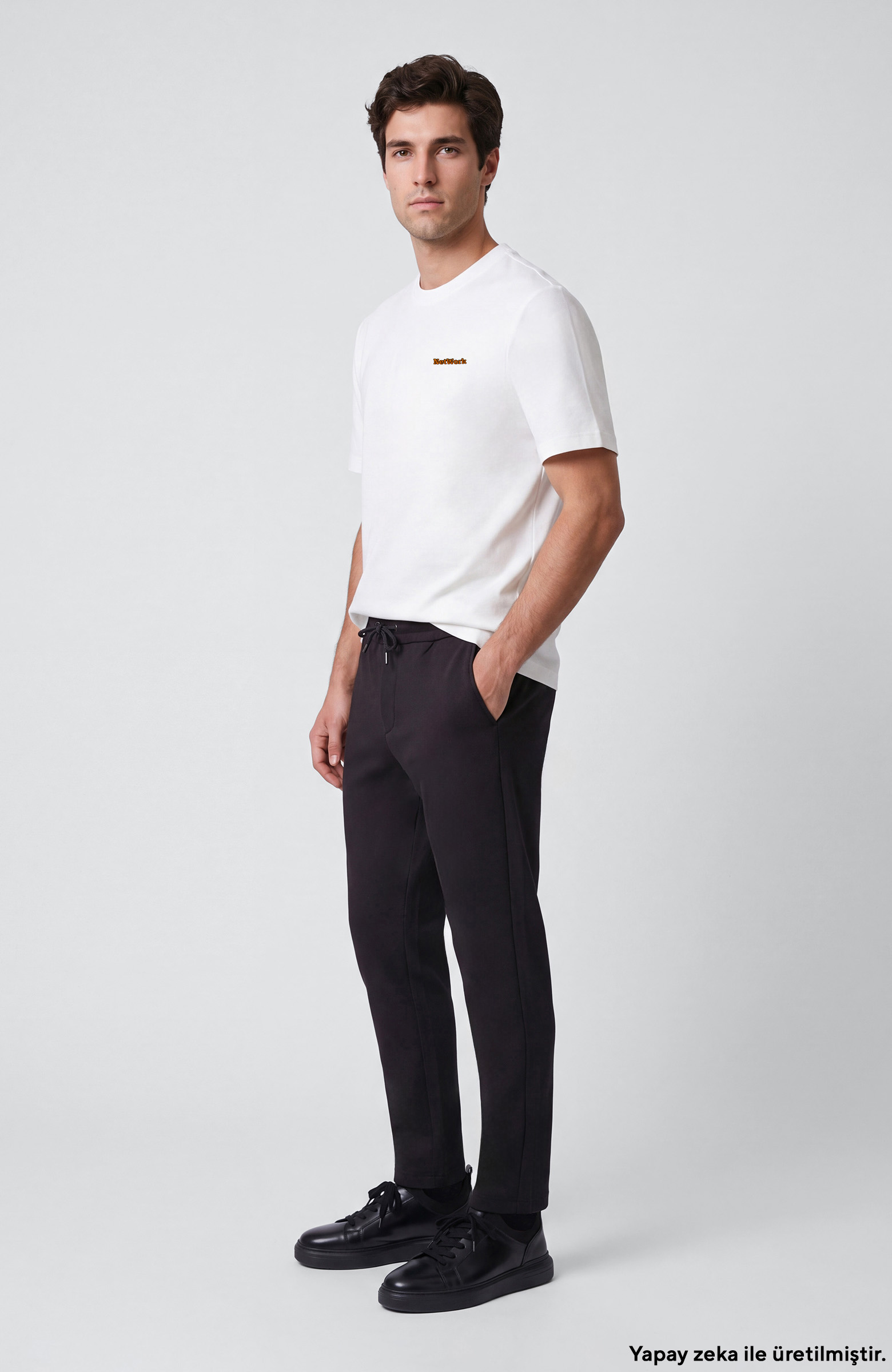 Slim Fit Siyah Yandan Cepli Cupra Eşofman Altı