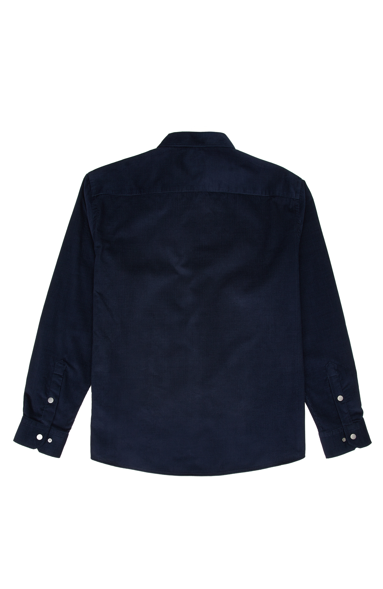Slim Fit Lacivert Fitilli Kadife Cotton Gömlek