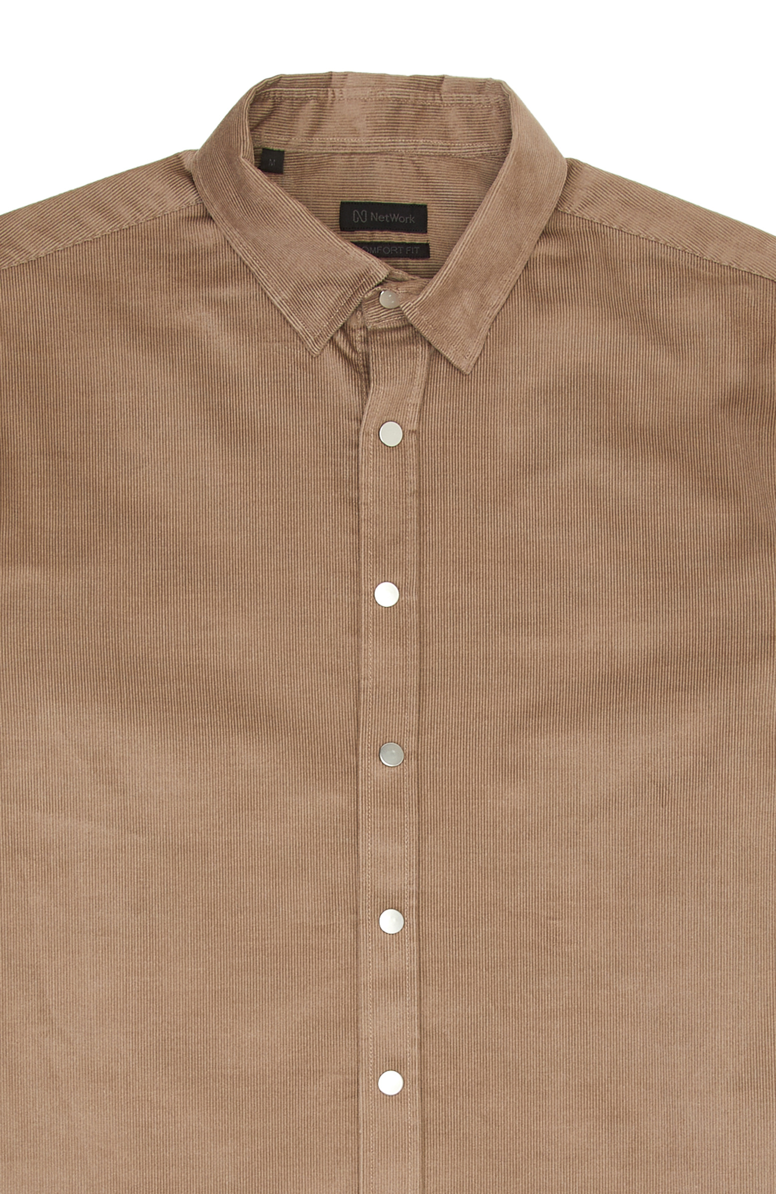 Slim Fit Vizon Pamuklu Fitilli Kadife Gömlek