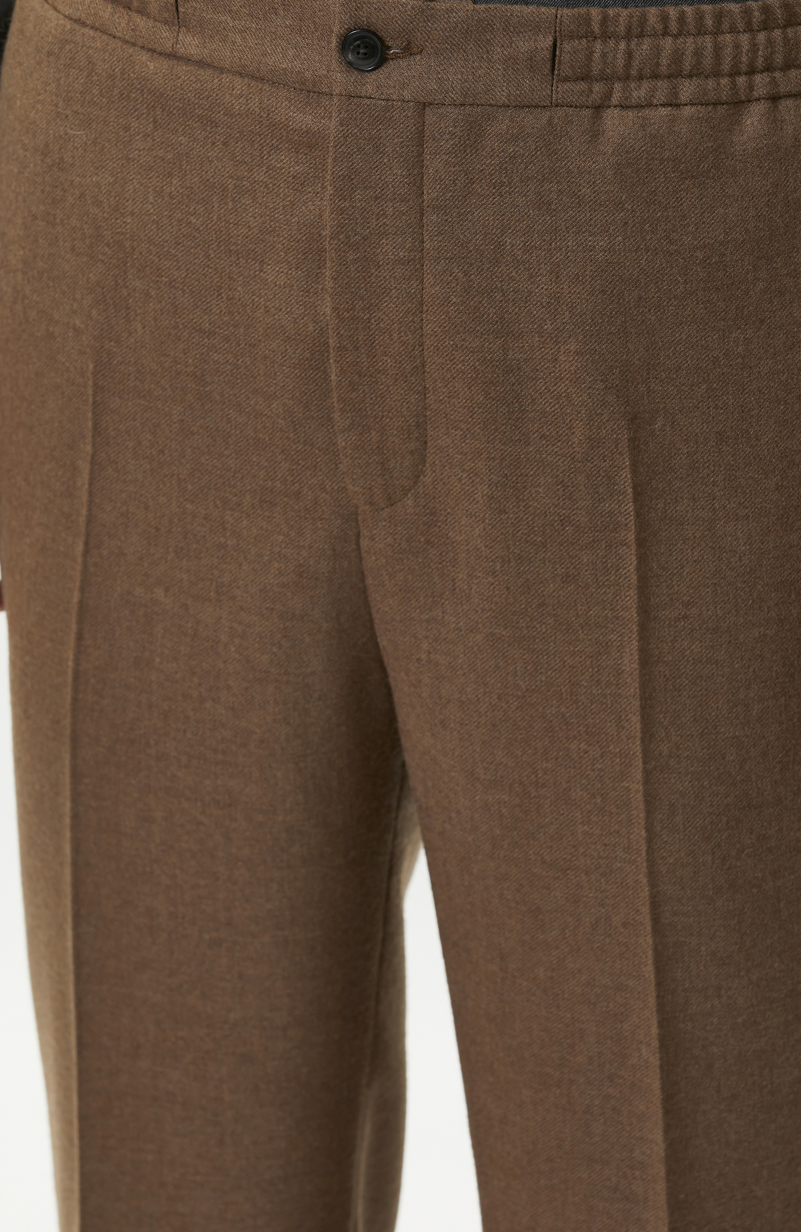 Camel Beli Lastikli Yün Pantolon