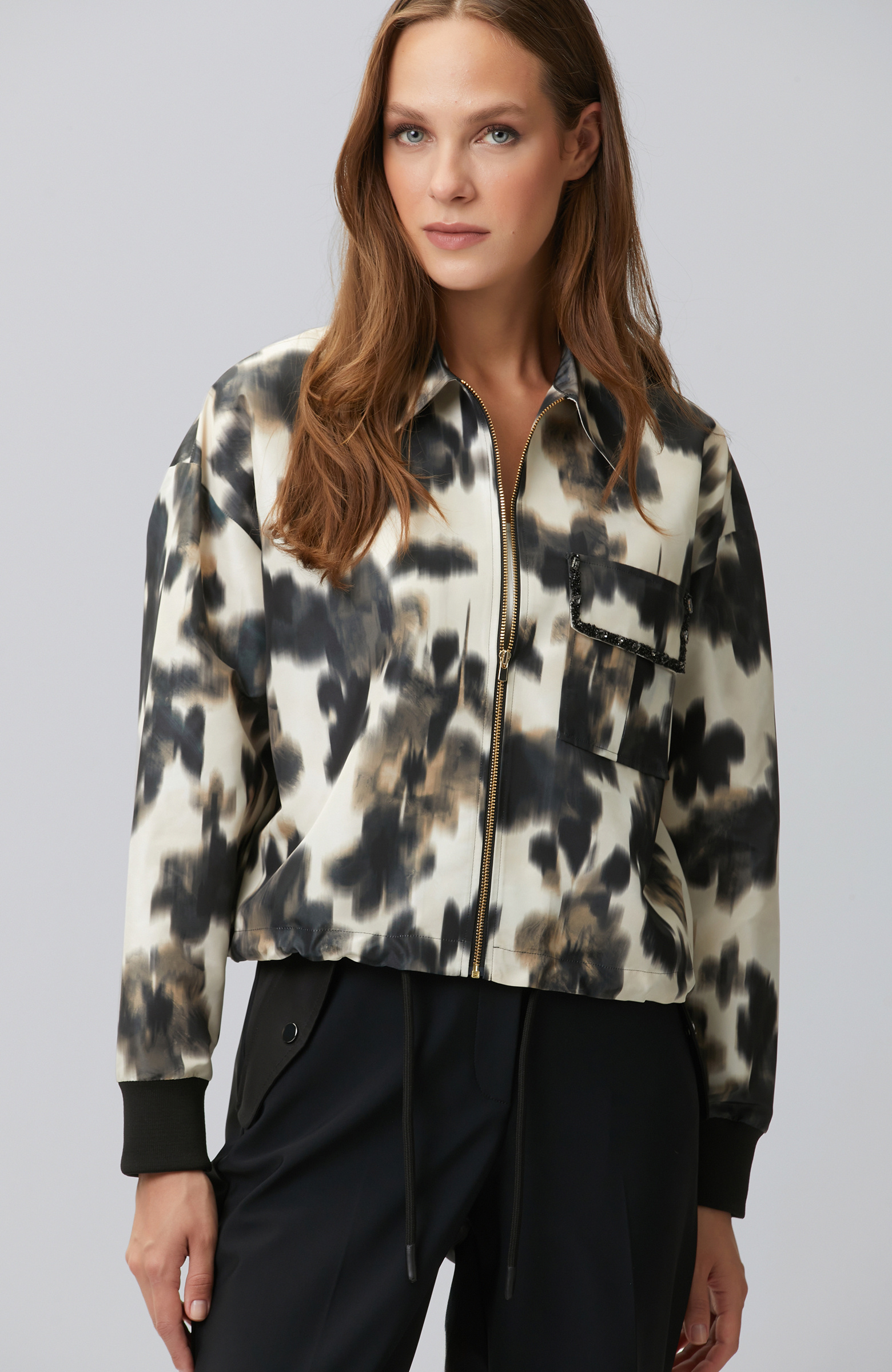 N-Tech Black Beige Rib Detailed Outer Shirt