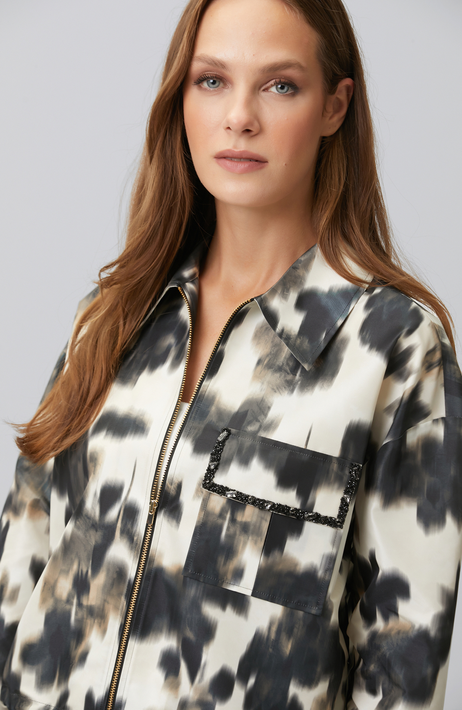 N-Tech Black Beige Rib Detailed Outer Shirt