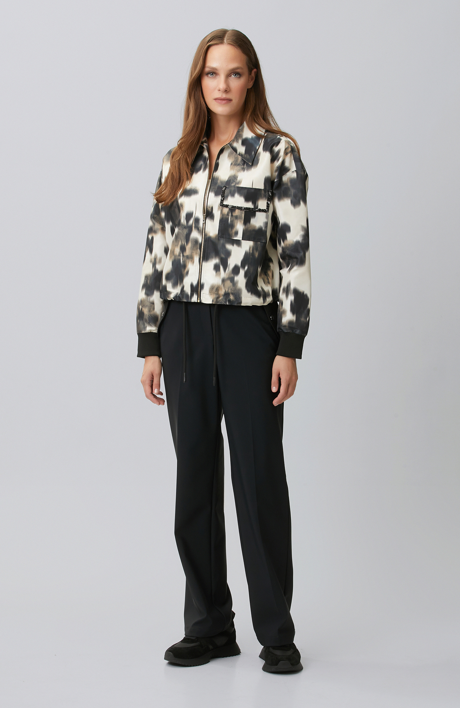 N-Tech Black Beige Rib Detailed Outer Shirt