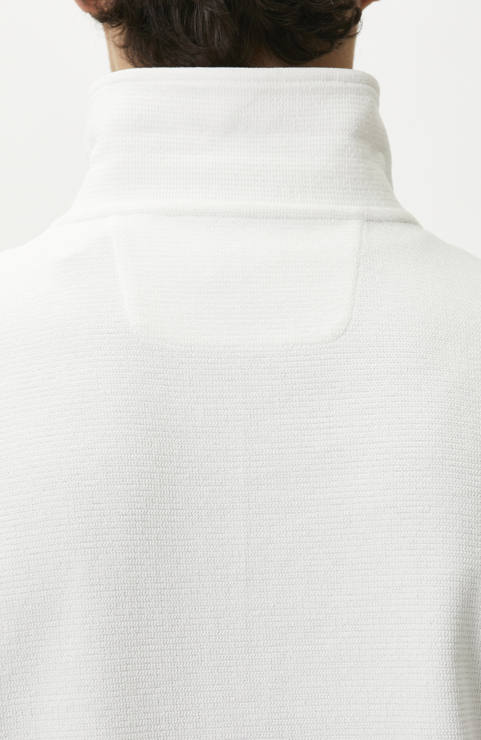 Kırık Beyaz Polo Yaka Fermuarlı Sweatshirt