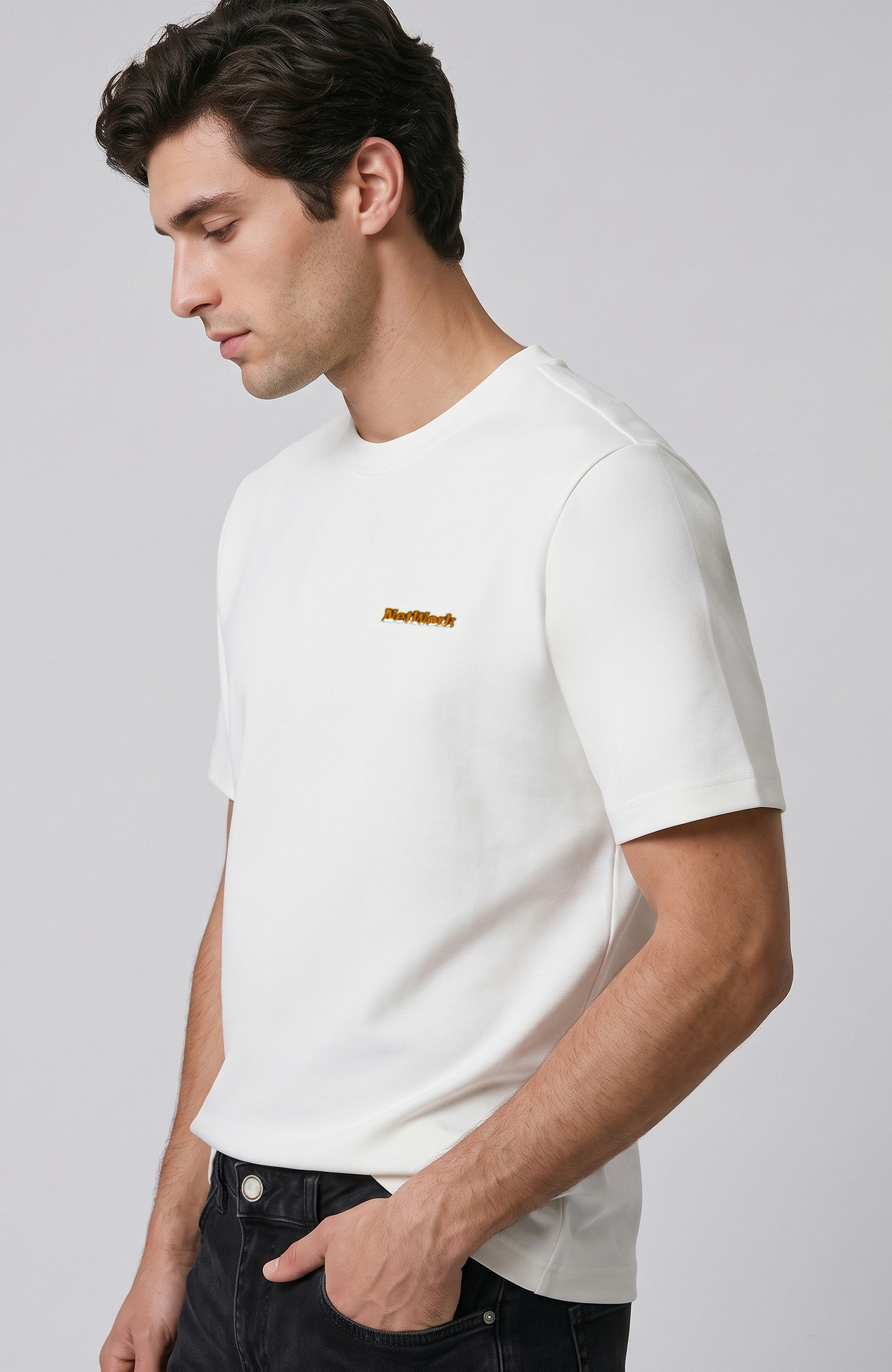 White Embroidery Detailed T-shirt