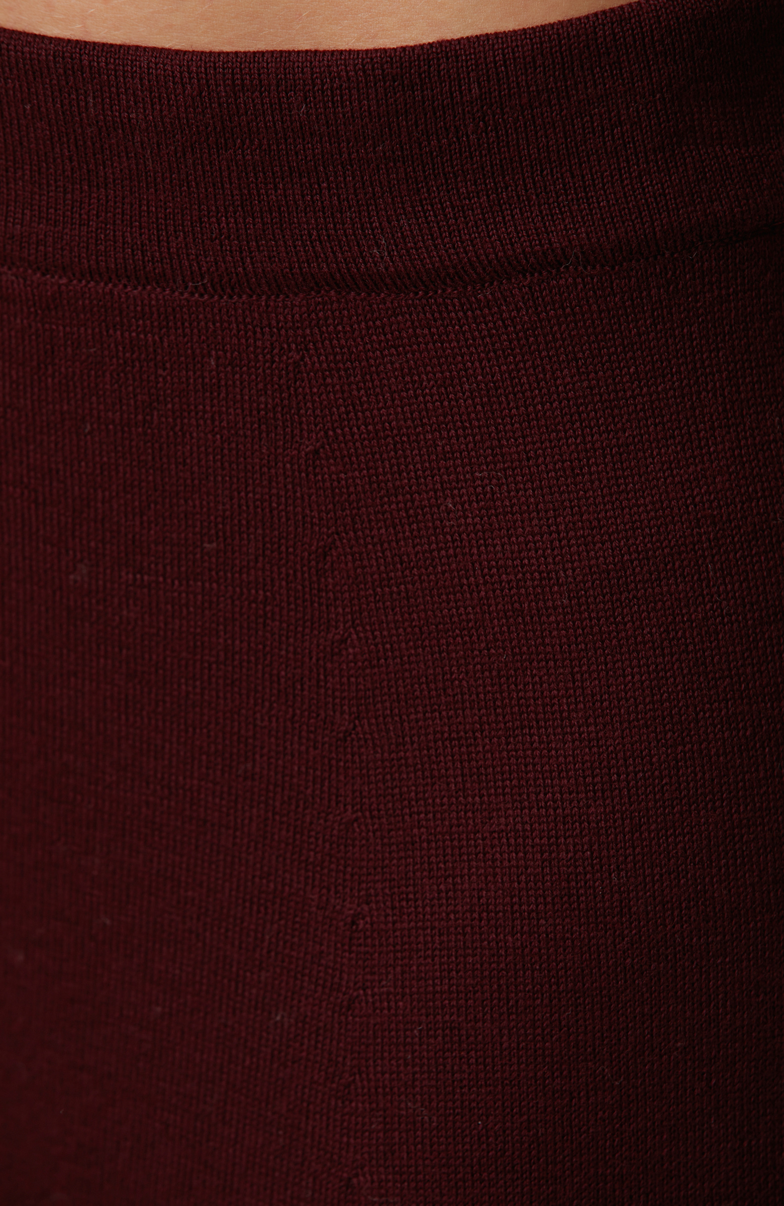 Bordo Yün Triko Etek