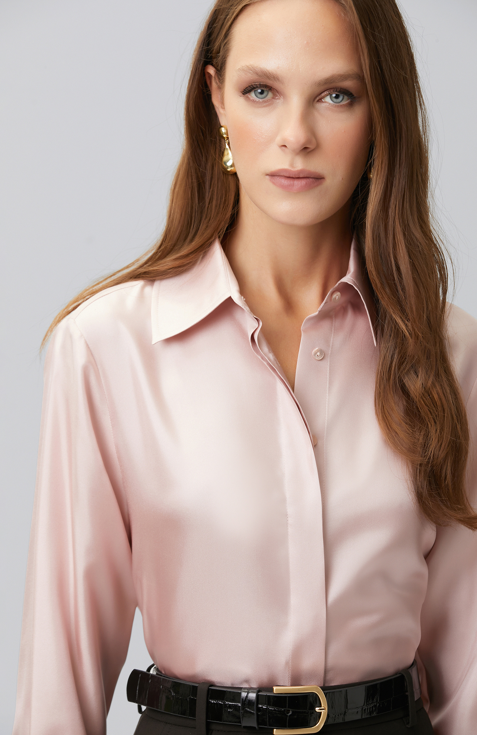 Limited Pembe İpek Twill Gömlek