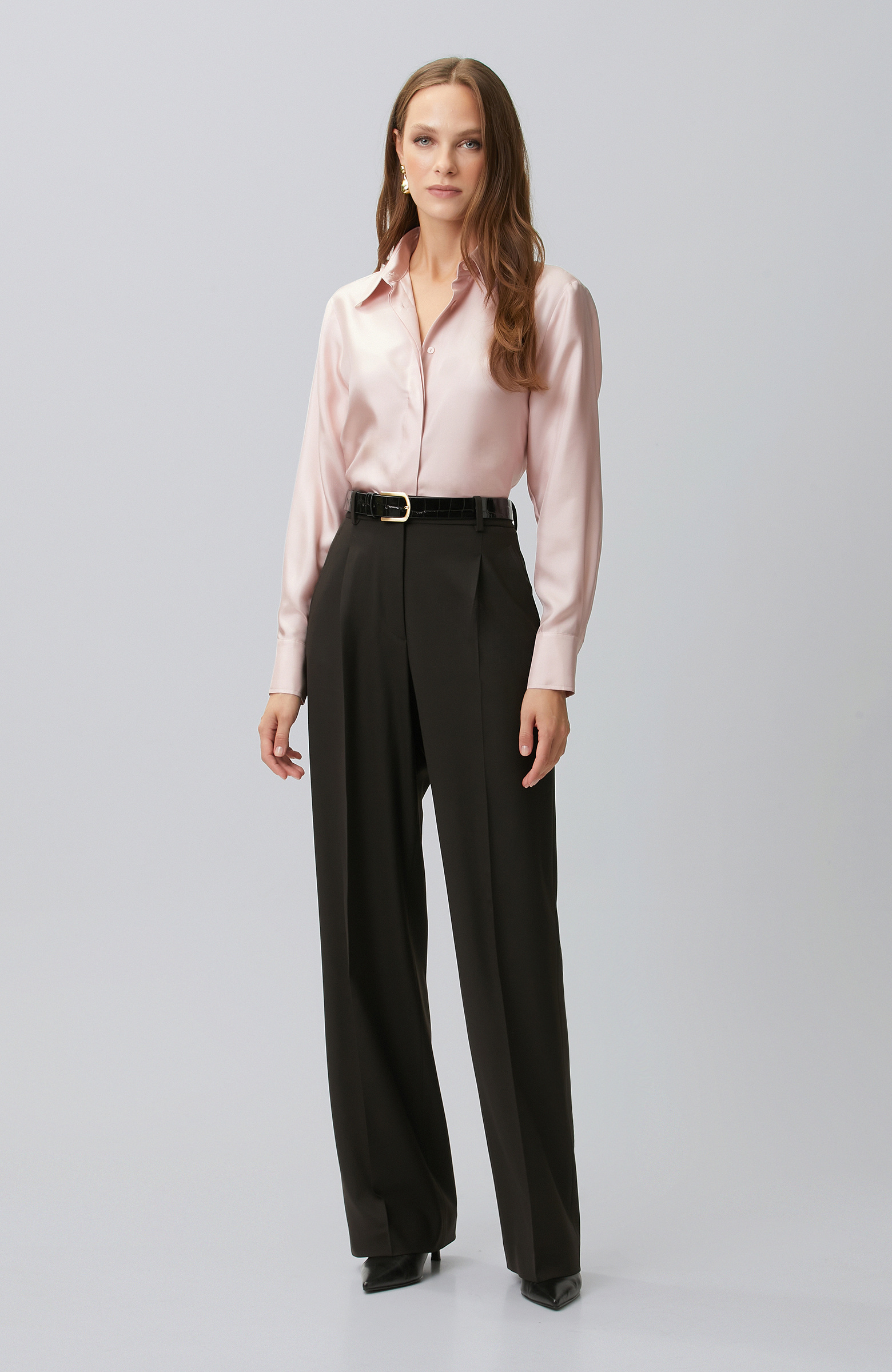 Limited Pembe İpek Twill Gömlek