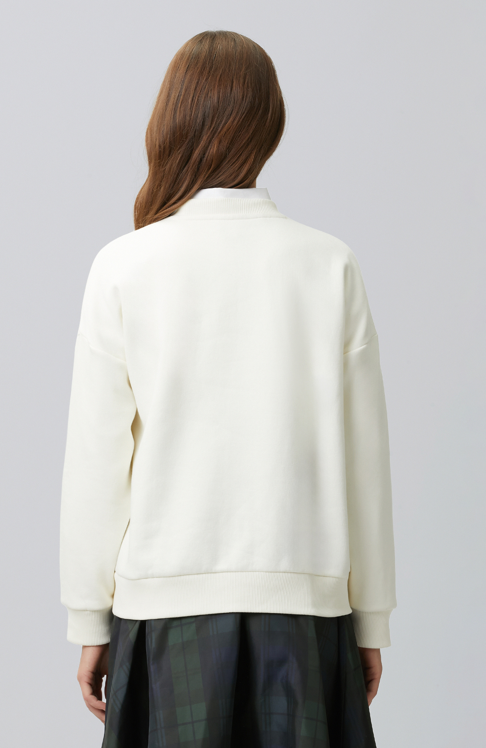 Kırık Beyaz Sincap Figürlü Baskılı Sweatshirt