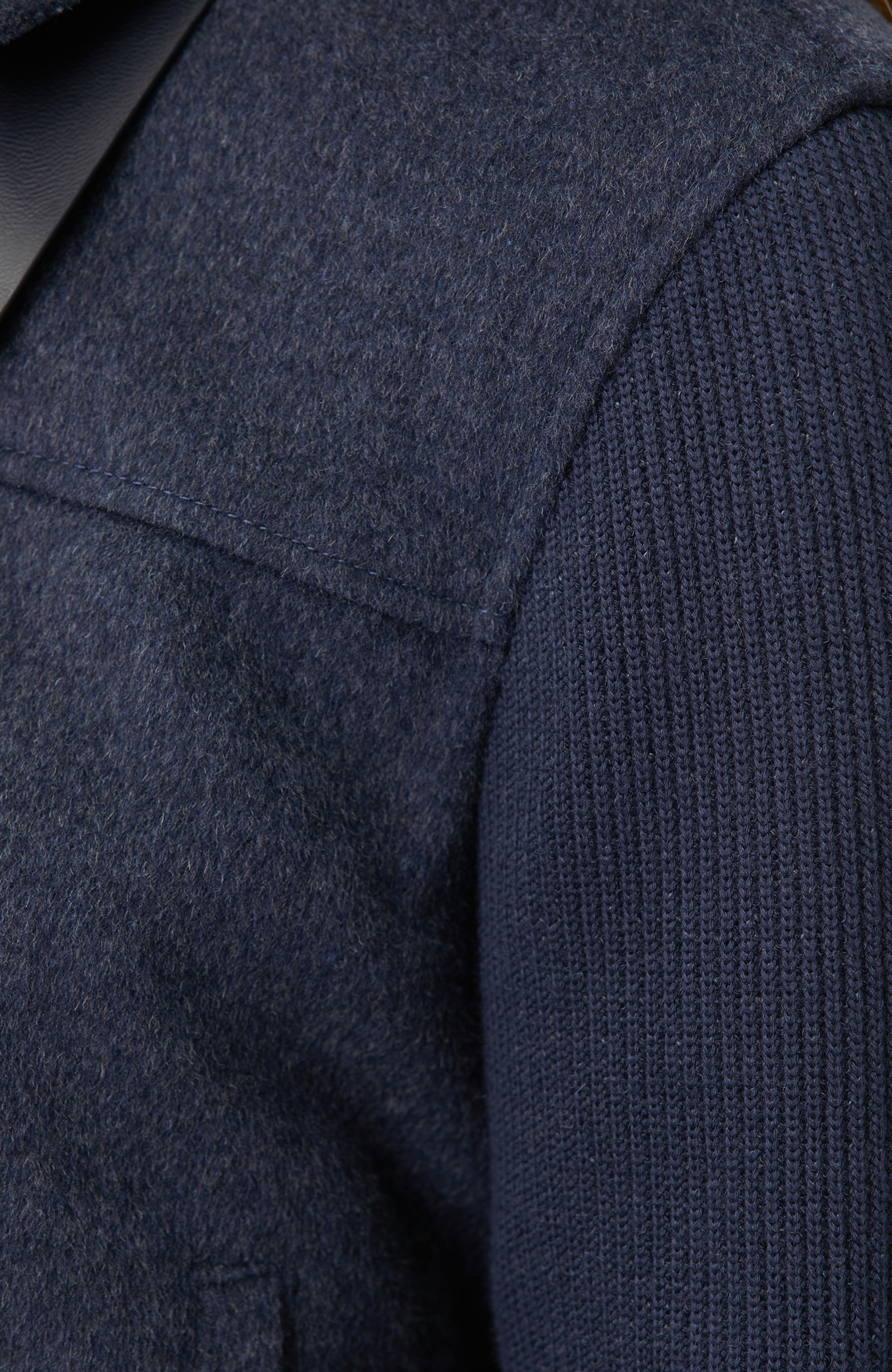 Indigo Sleeves Knitwear Wool Blend Coat