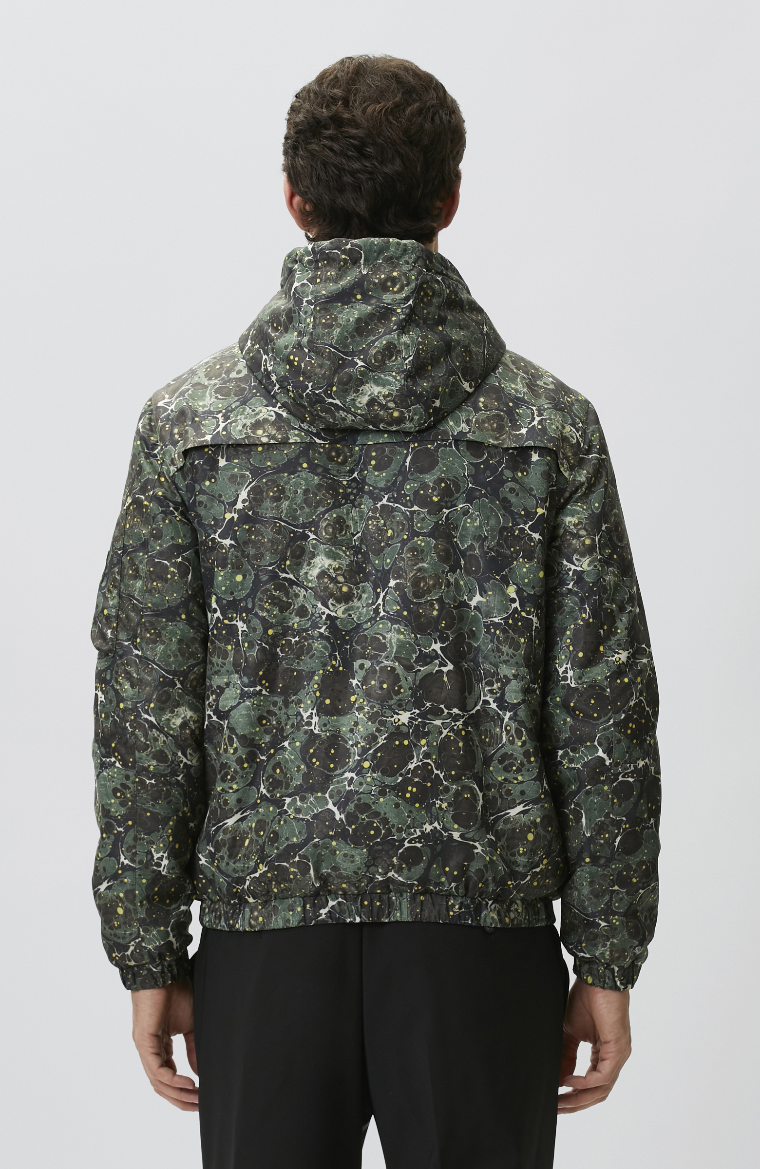 Khaki Marbling Double-Sided Patterned Coat
