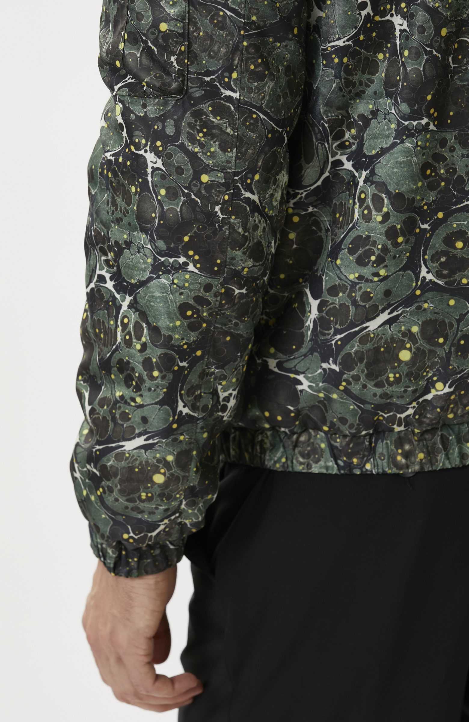 Khaki Marbling Double-Sided Patterned Coat