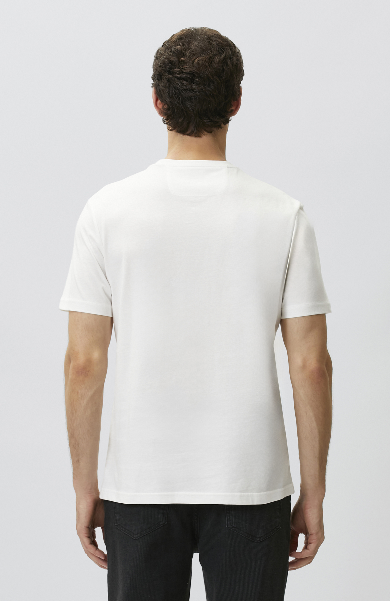 Beyaz Ebru Desenli T-shirt